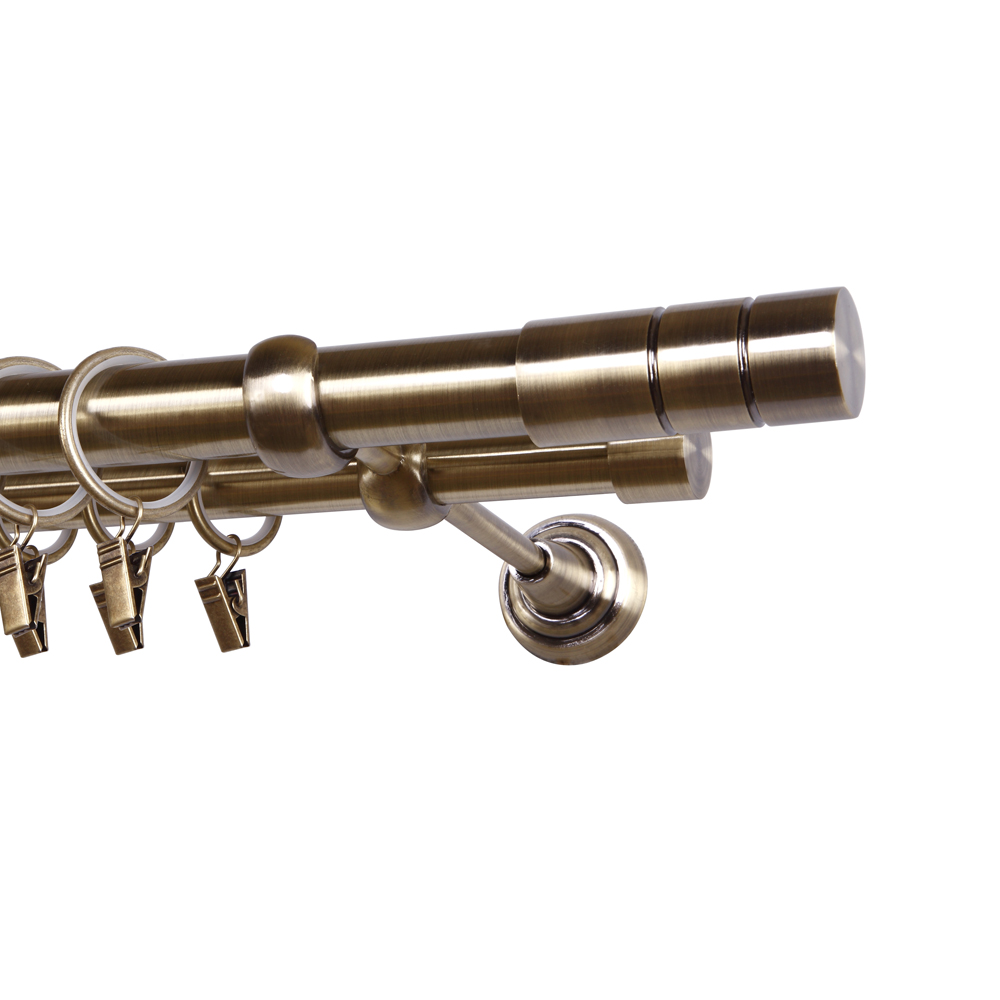 Karnisz podwójny Justaled walec mosiądz - zdjęcie 1