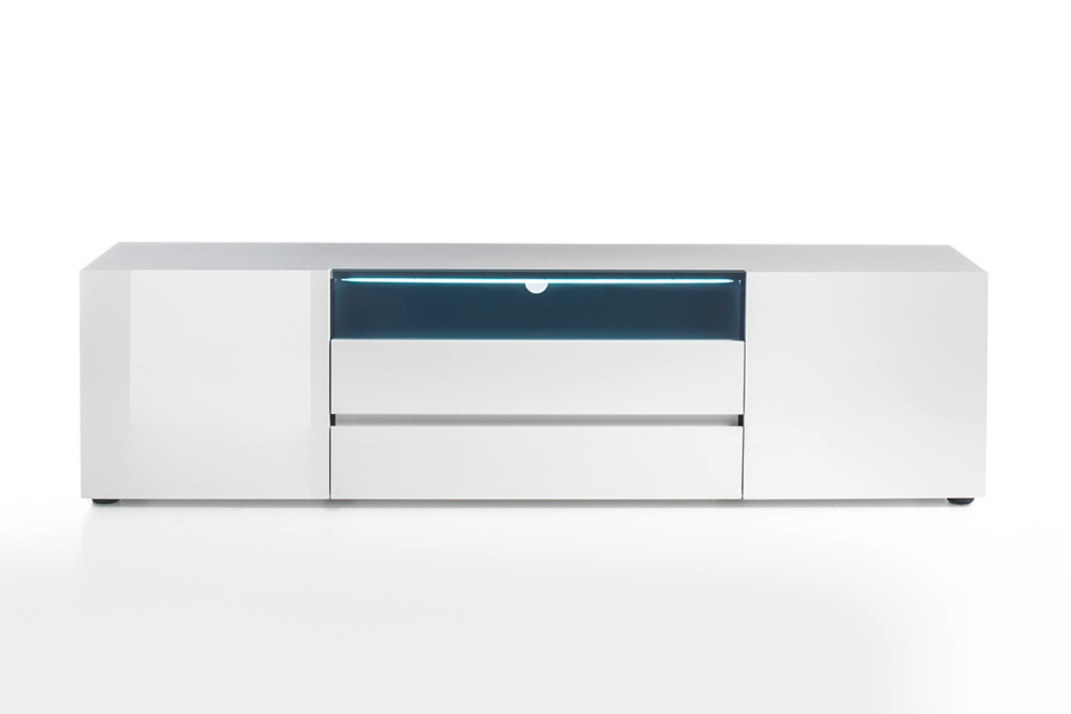 Szafka RTV Valentim 185 cm biały połysk - zdjęcie 1