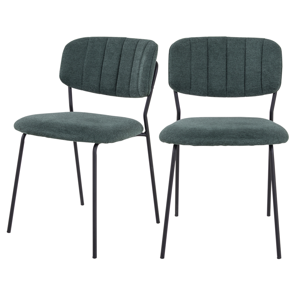 Zestaw dwóch krzeseł tapicerowanych Cardamome ciemnozielony - zdjęcie 1