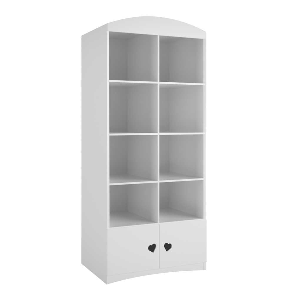 Regał podwójny dla dziecka Ciliata biała z motywem serca - zdjęcie 1