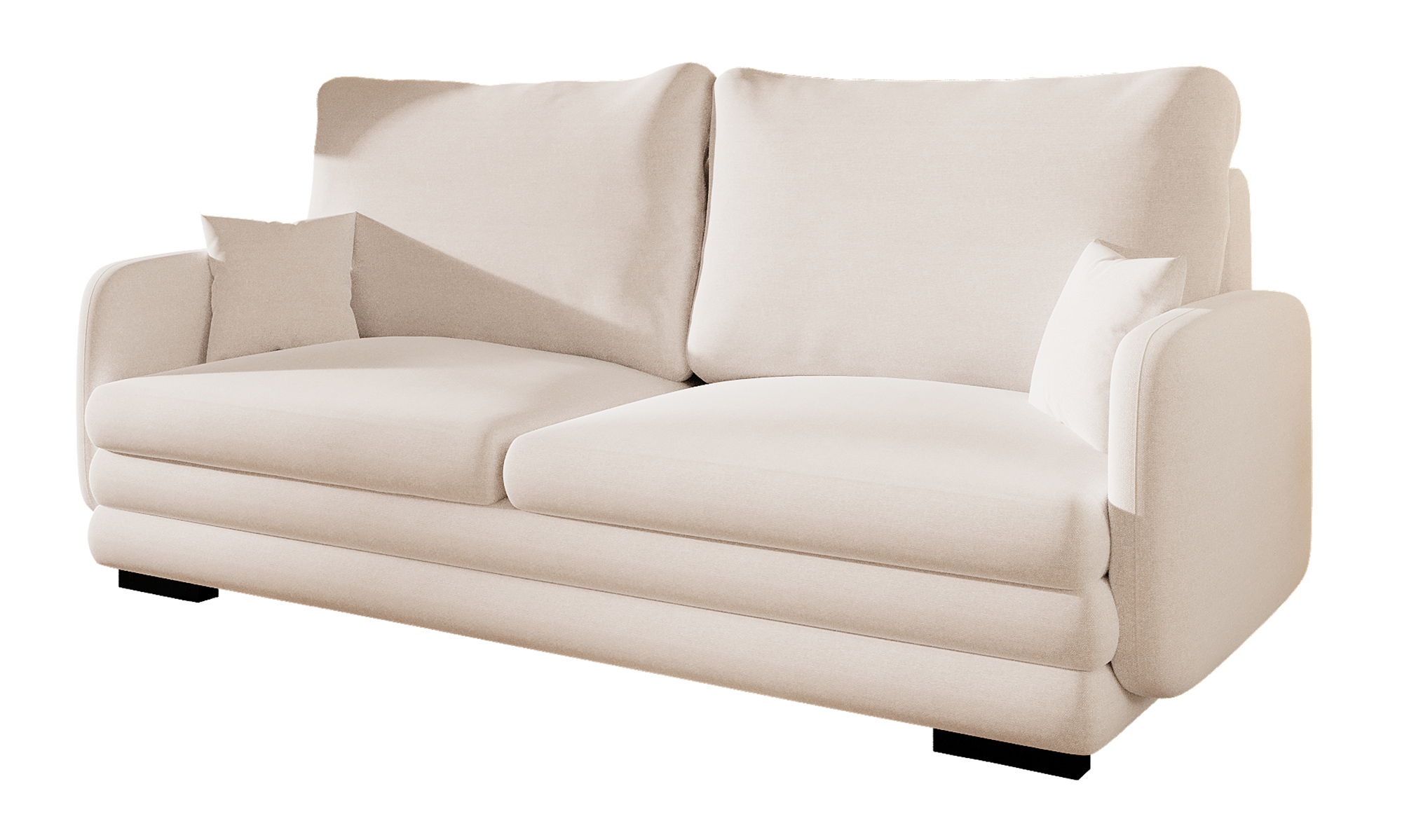 Sofa trzyosobowa Lincino beżowa w tkaninie łatwoczyszczącej - zdjęcie 1