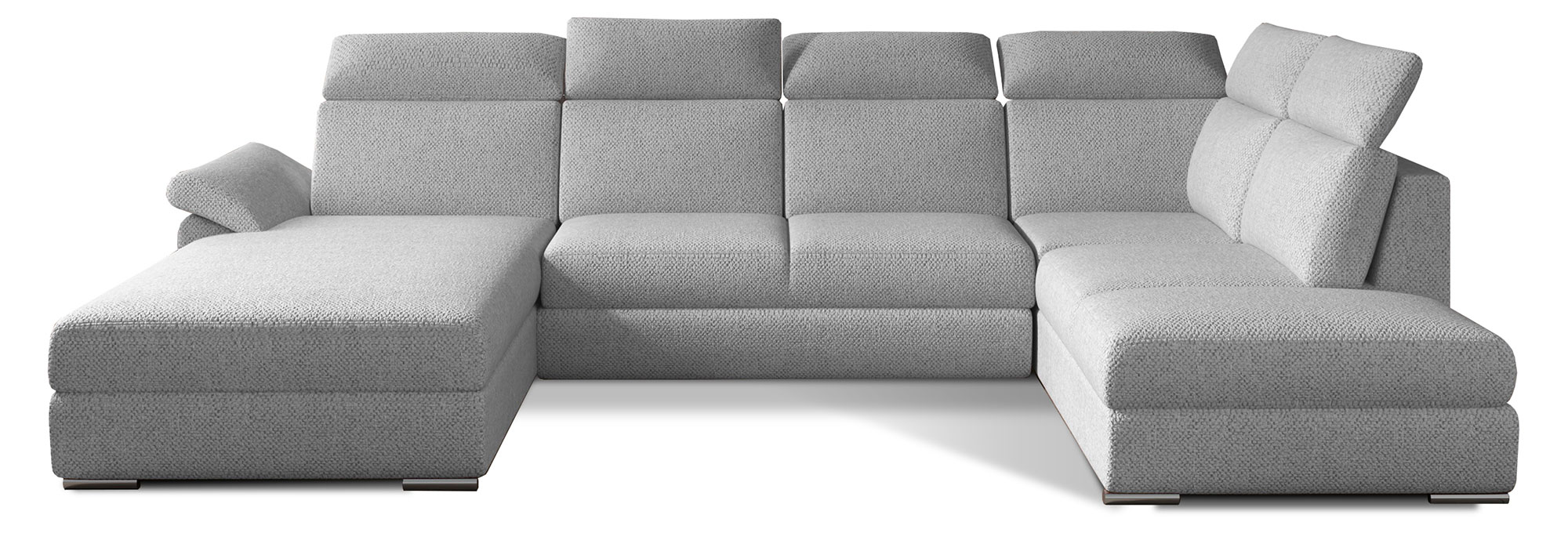 Narożnik z funkcją spania Rablisa U-kształtny z pojemnikiem szary plecionka lewostronny - zdjęcie 1