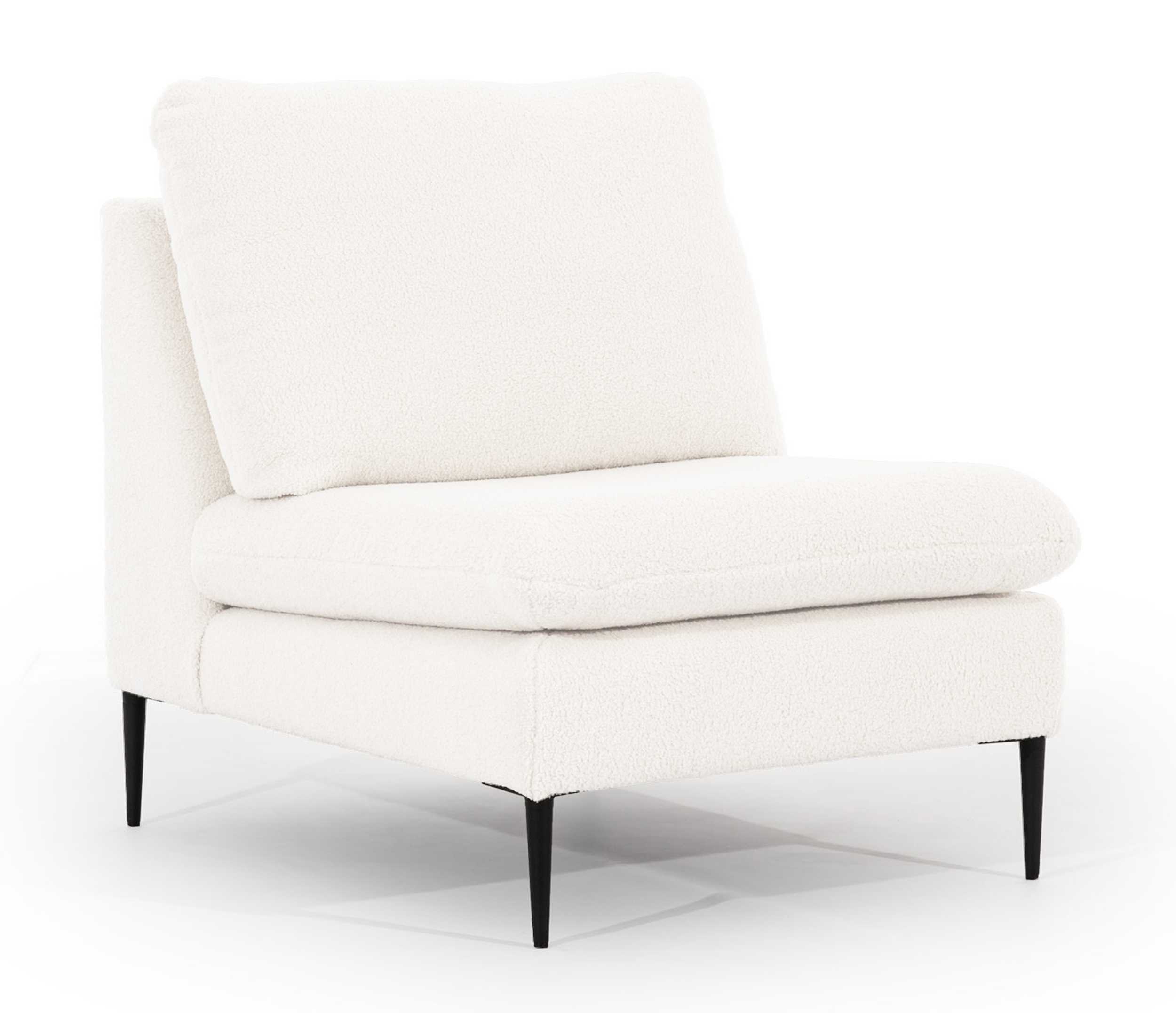 Fotel kubełkowy Mensanello kremowy w tkaninie boucle - zdjęcie 1