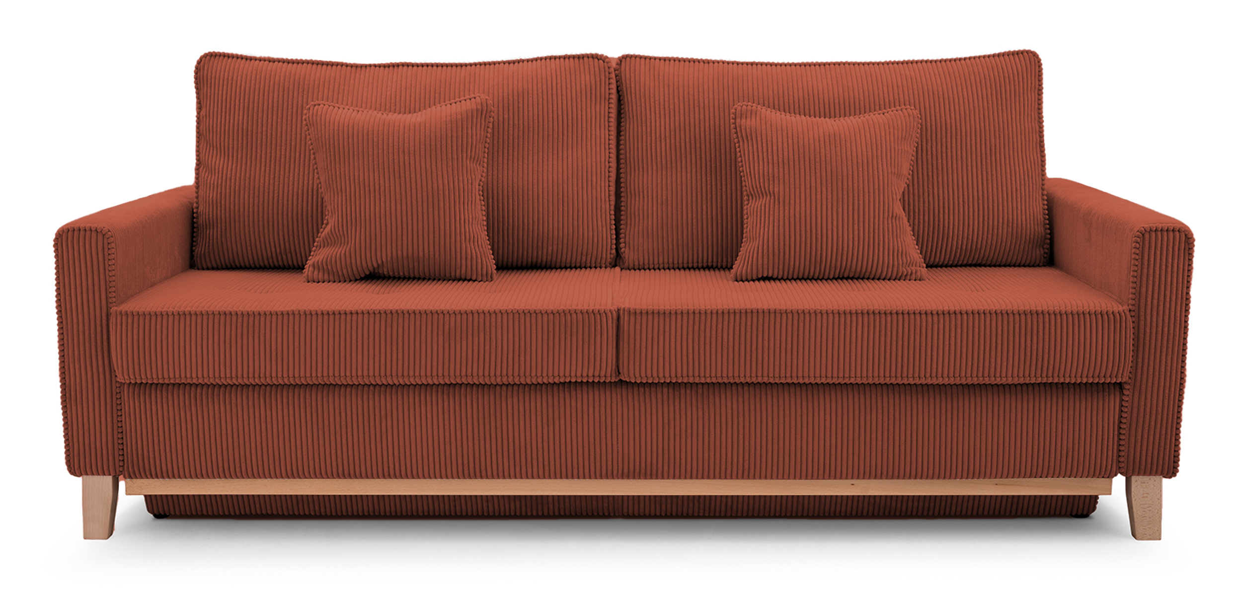 Kanapa rozkładana trzyosobowa Caldiero z pojemnikiem miedziana sztruks - zdjęcie 1