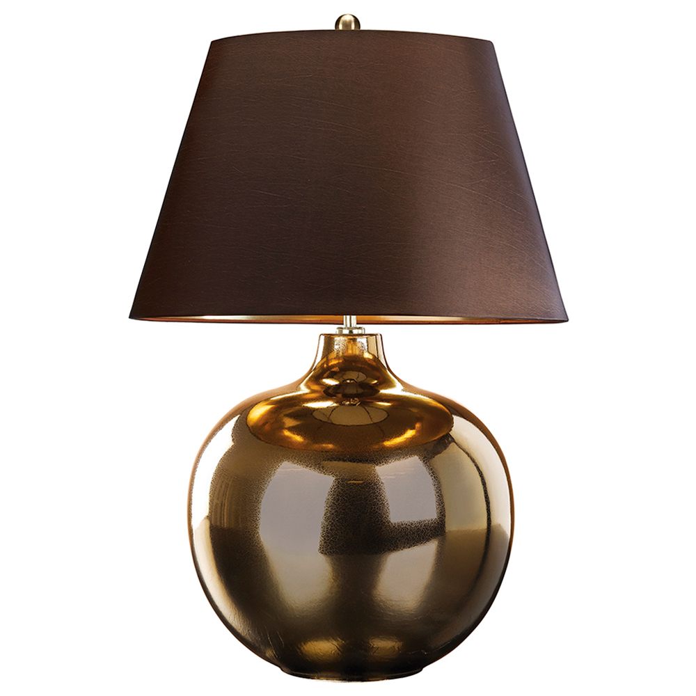 Lampa stołowa Otert z porcelany brązowa - zdjęcie 1