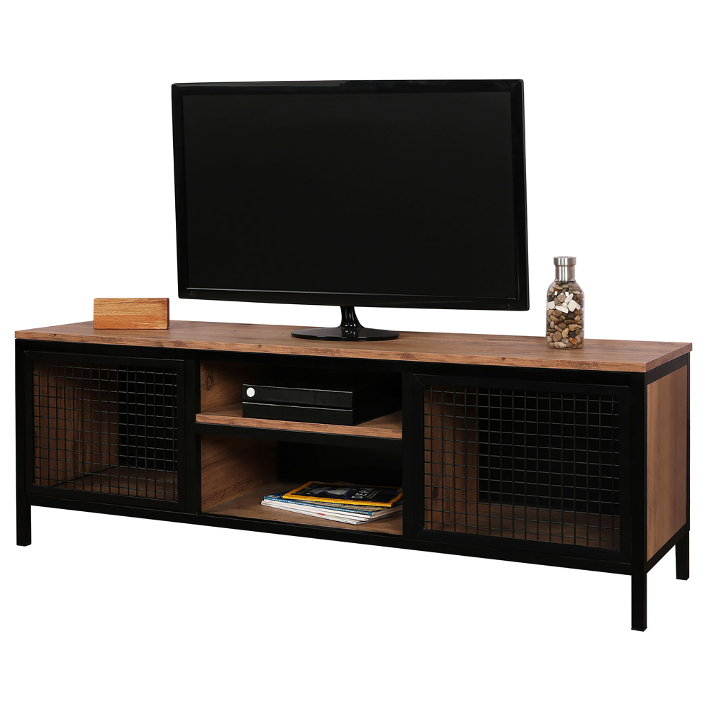 Szafka RTV Rekace czarny/dąb 150 cm - zdjęcie 1