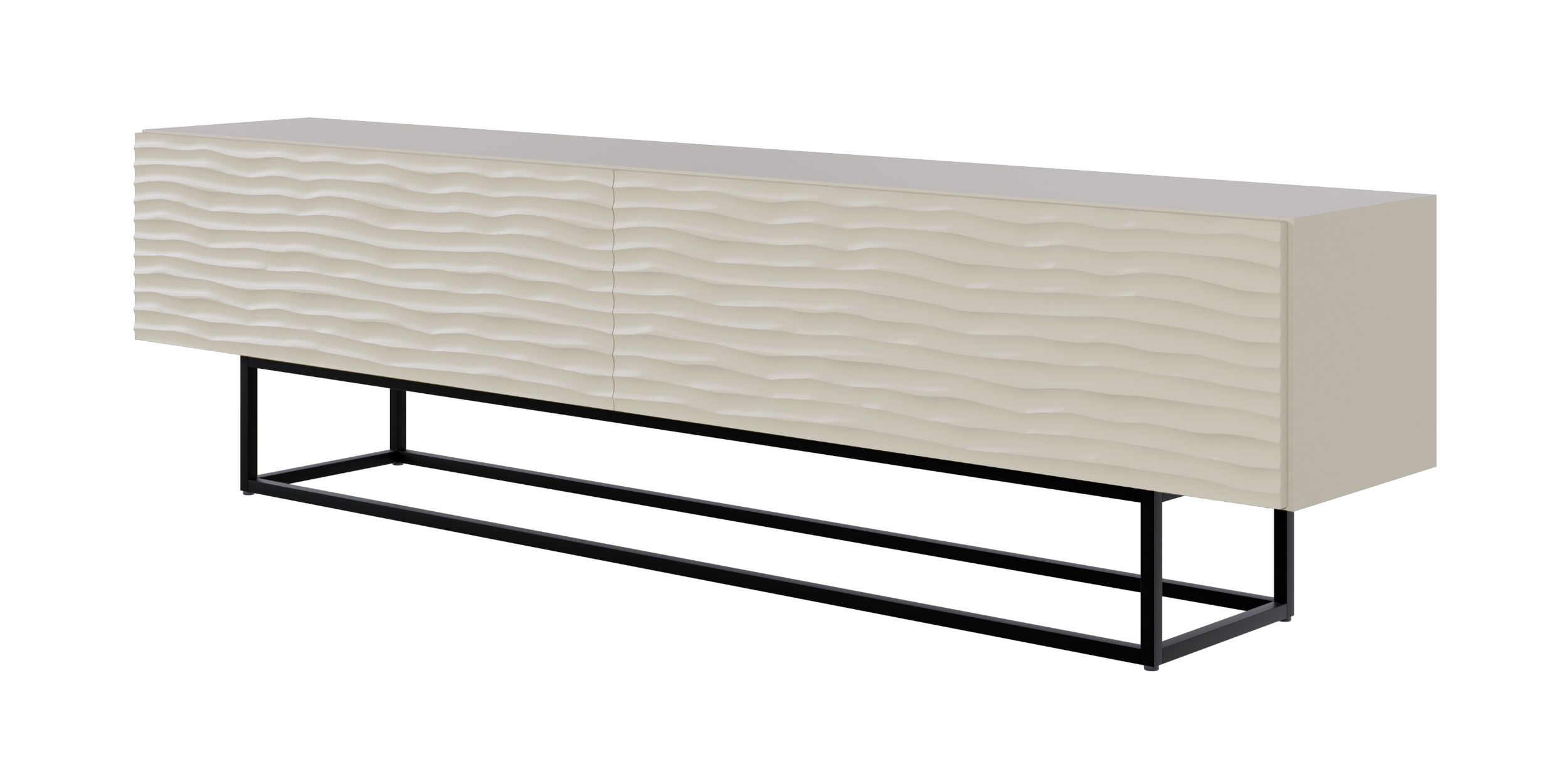 Szafka RTV Wavio z czarnymi nogami 175 cm Szary beż - zdjęcie 1