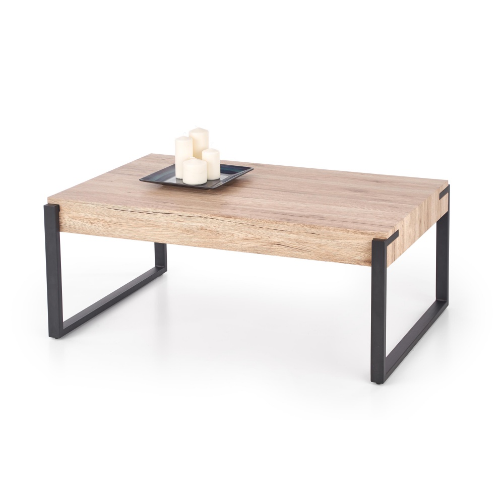 Ława Muros 110x64 cm dąb san remo - czarny - zdjęcie 4