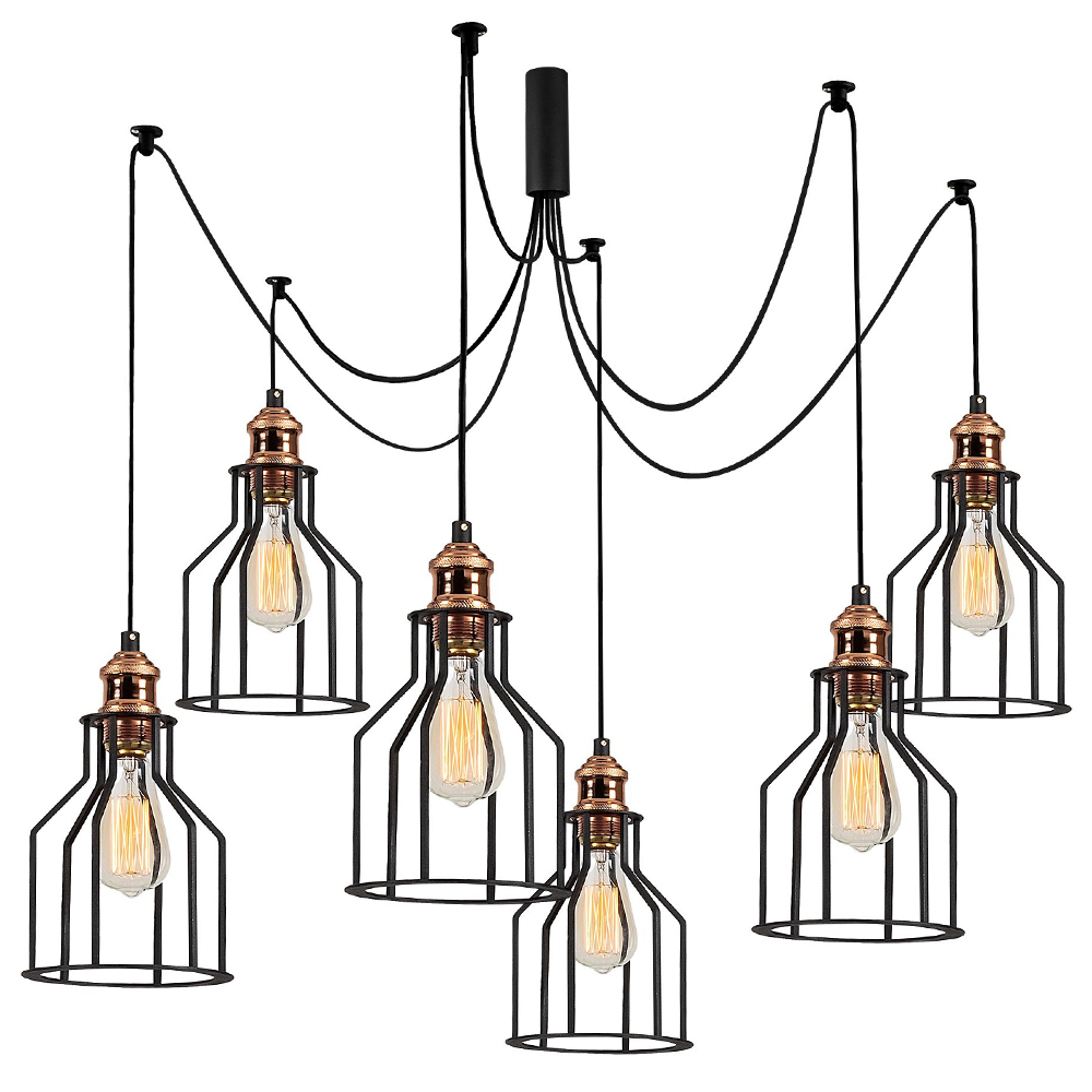 Lampa wisząca Franklog x6 żyrandol czarna - zdjęcie 1