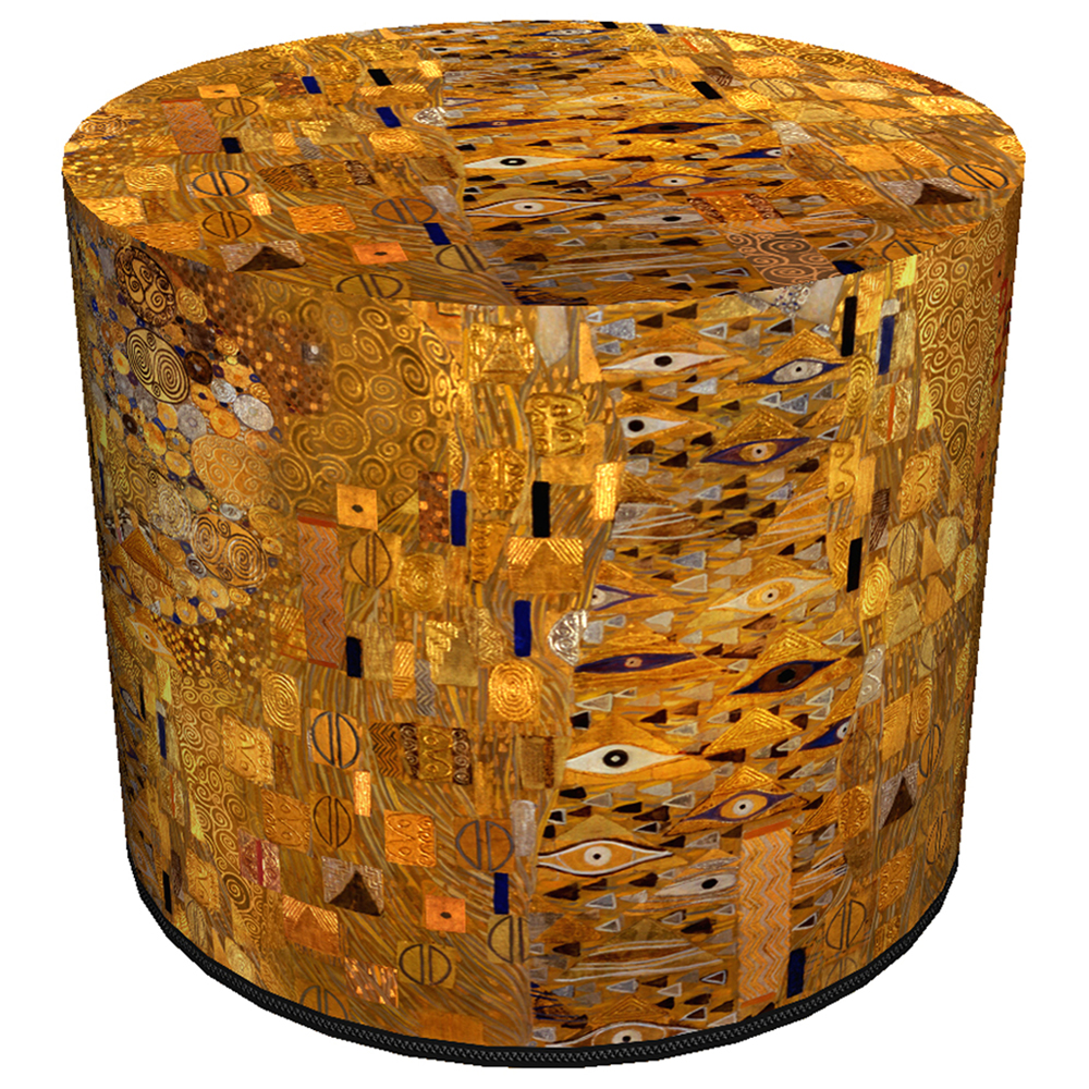 Pufa okrągła Fresvik złota mozaika - zdjęcie 1