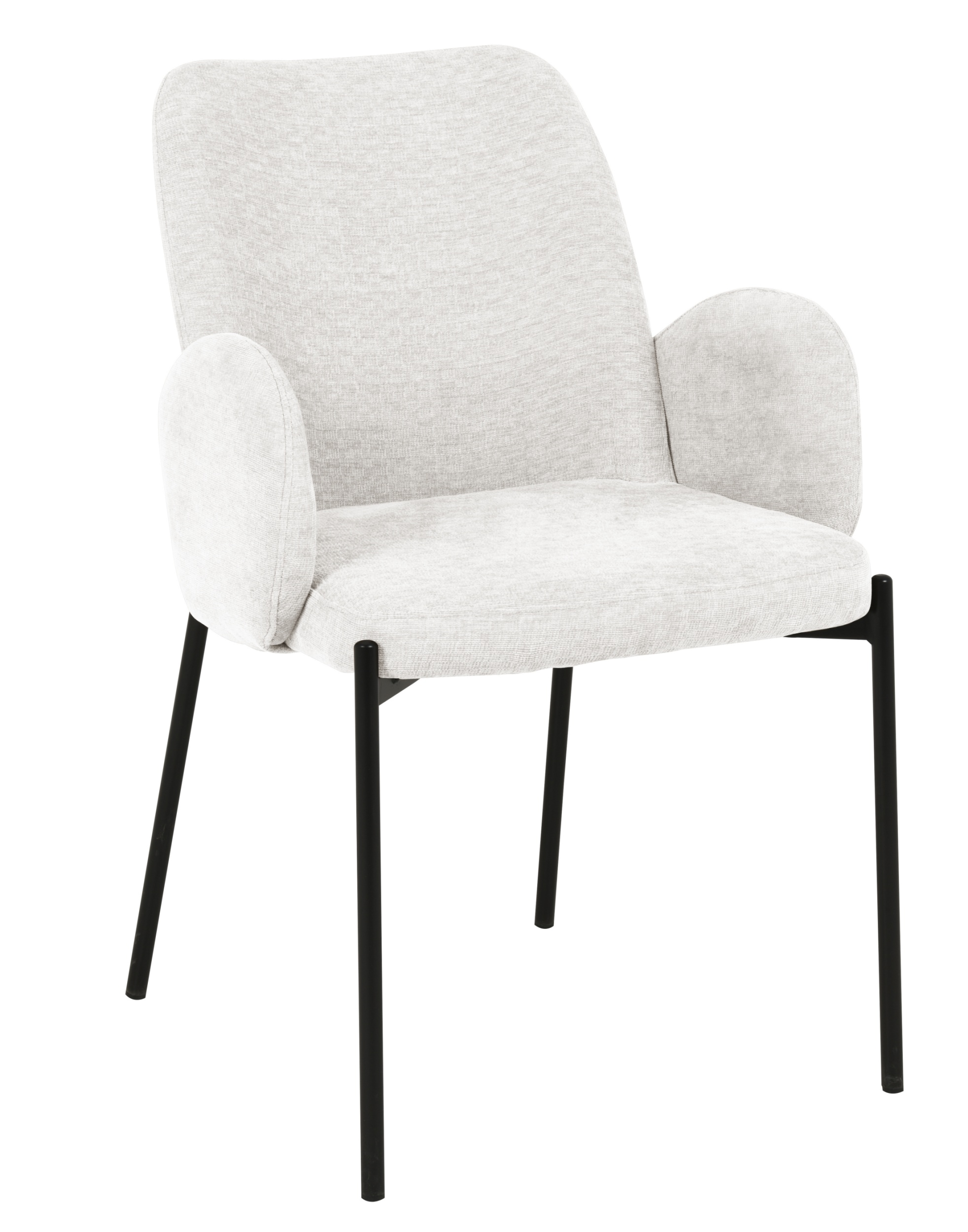 Krzesło tapicerowane Micates z podłokietnikami szaro beżowe - zdjęcie 1