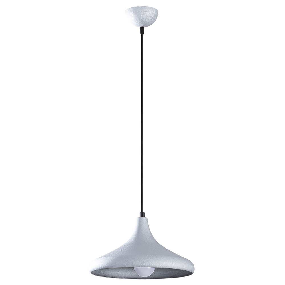 Lampa wisząca Theyro z okrągłym kloszem średnica 30 cm srebrna - zdjęcie 1