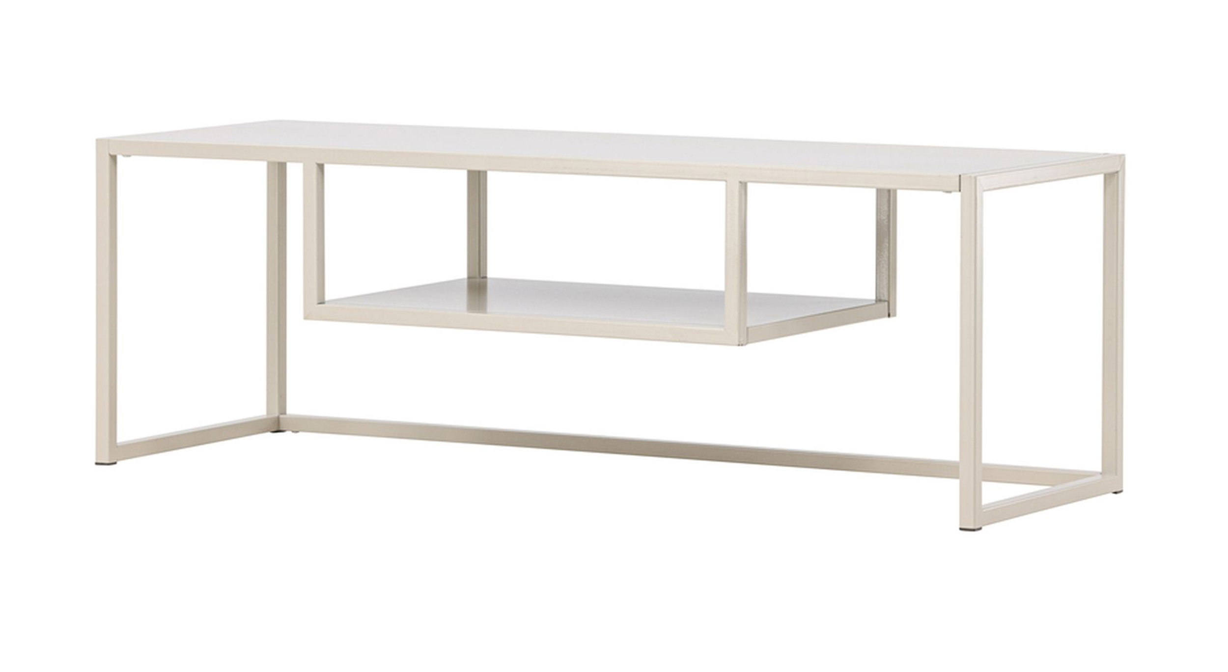 Szafka RTV Alvesal 120x40 cm z dwiema półkami beżowa - zdjęcie 1