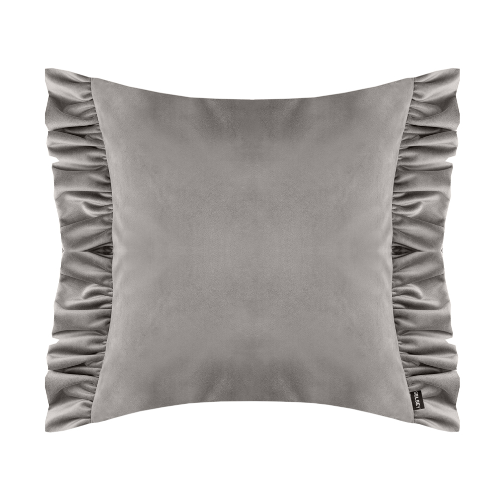 Poduszka dekoracyjna Satriano z poszewką jasnoszara 40x40 cm - zdjęcie 1