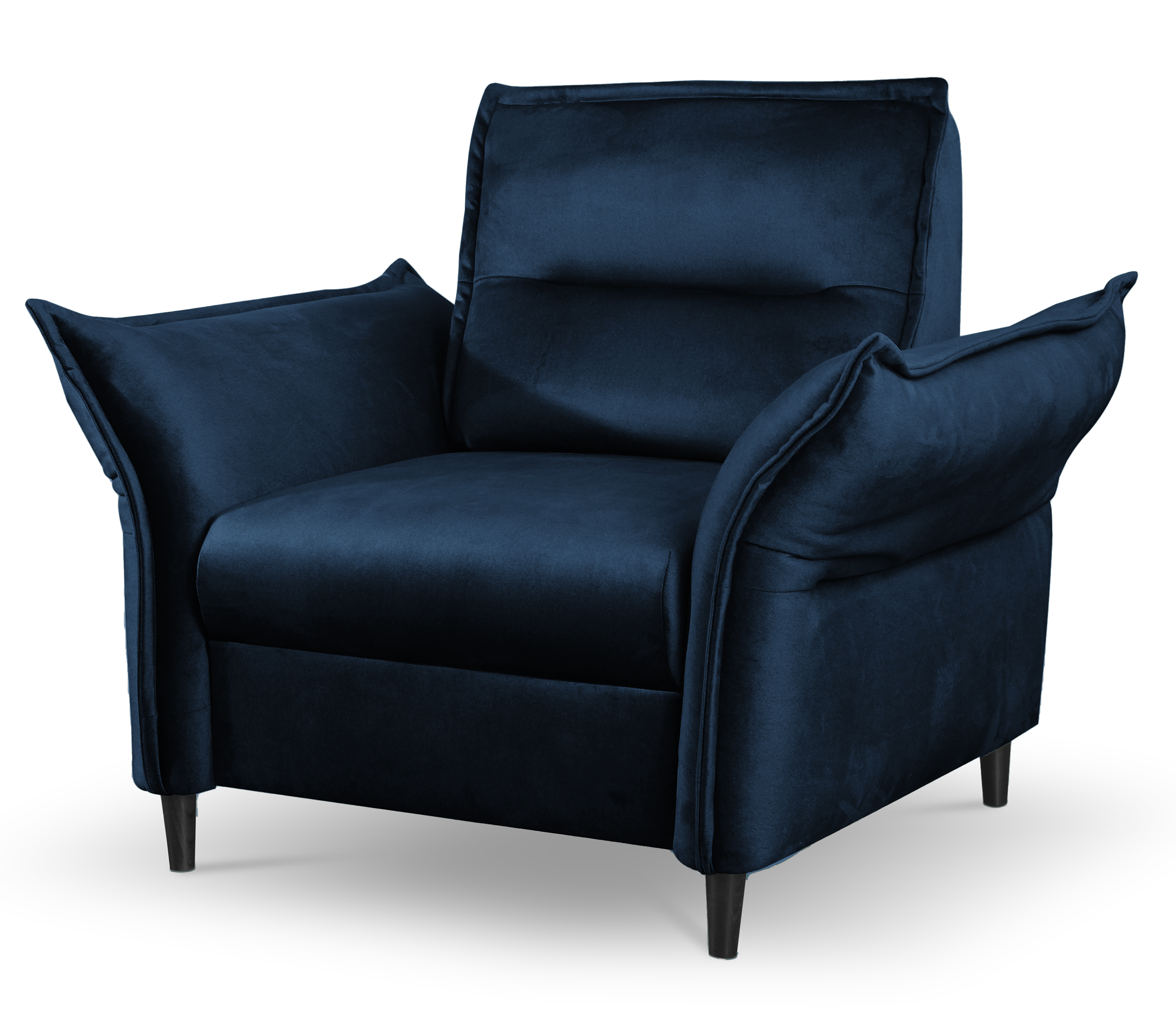 Fotel kubełkowy Wlora granatowy velvet hydrofobowy - zdjęcie 1