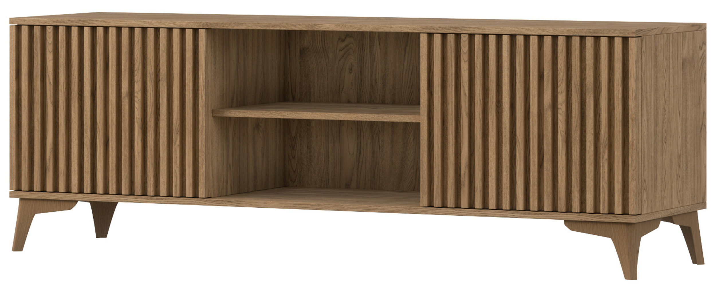 Szafka RTV dwudrzwiowa Avelana 150 cm dąb artisan lamele - zdjęcie 1