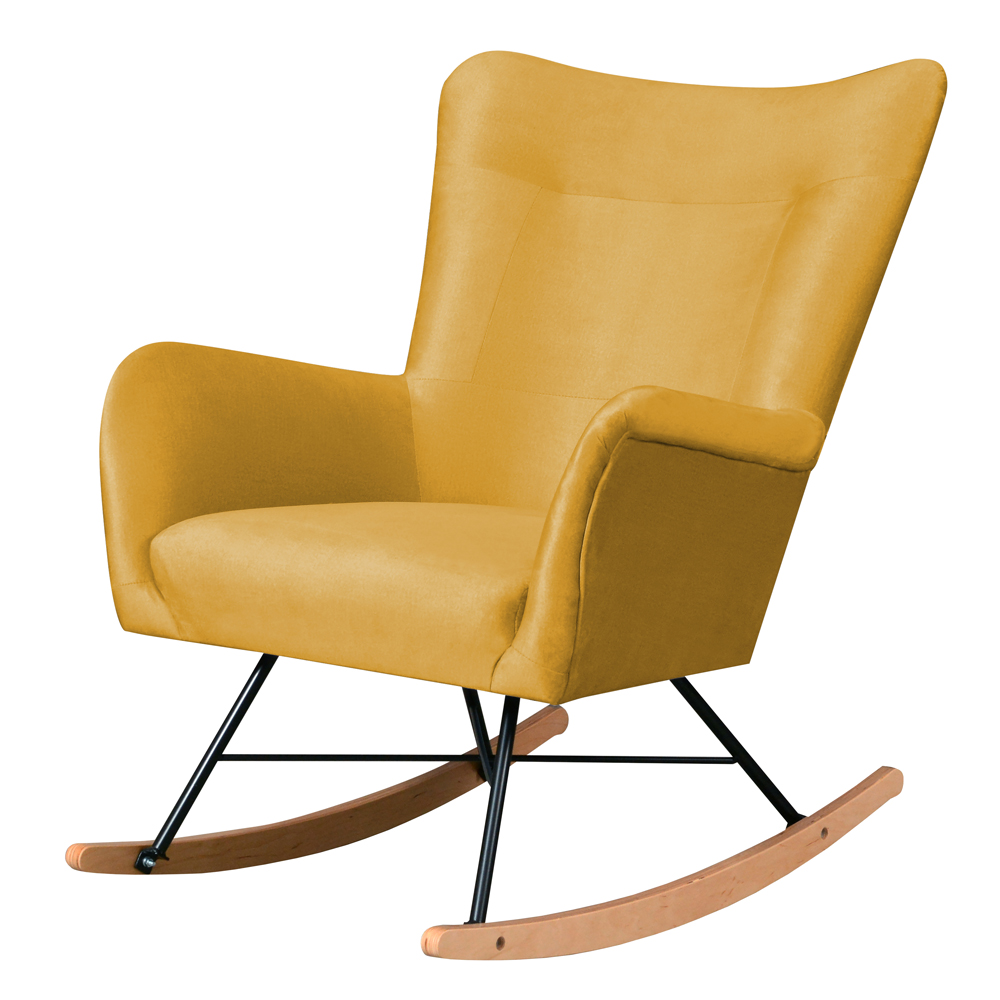 Fotel bujany Fianna w tkaninie hydrofobowej musztardowy - zdjęcie 1