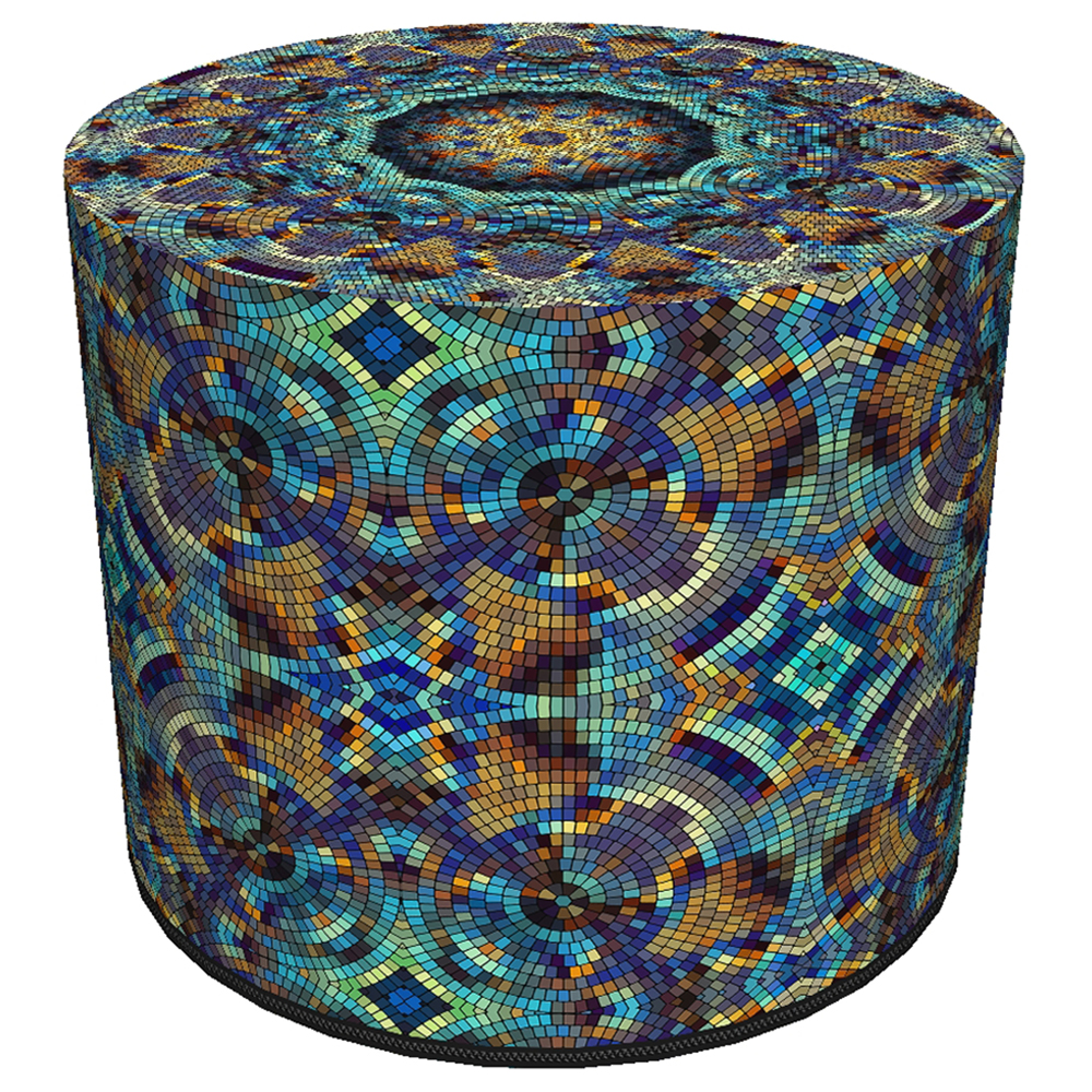 Pufa okrągła Fresvik mozaika Barcelona - zdjęcie 1