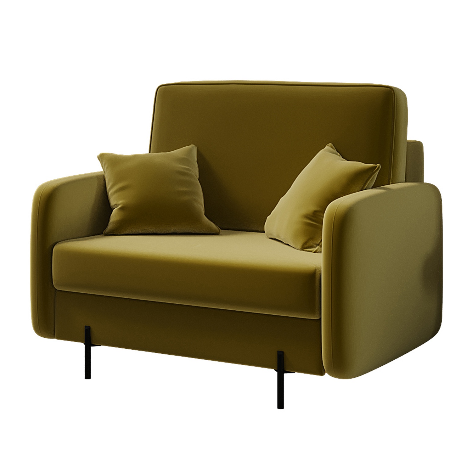 Fotel kubełkowy Solferina oliwkowy welur - zdjęcie 1