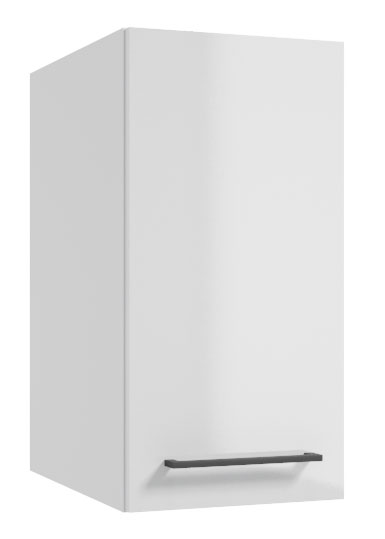 Szafka łazienkowa Modullac 30 cm wisząca głęboka biały połysk z czarnym uchwytem - zdjęcie 1