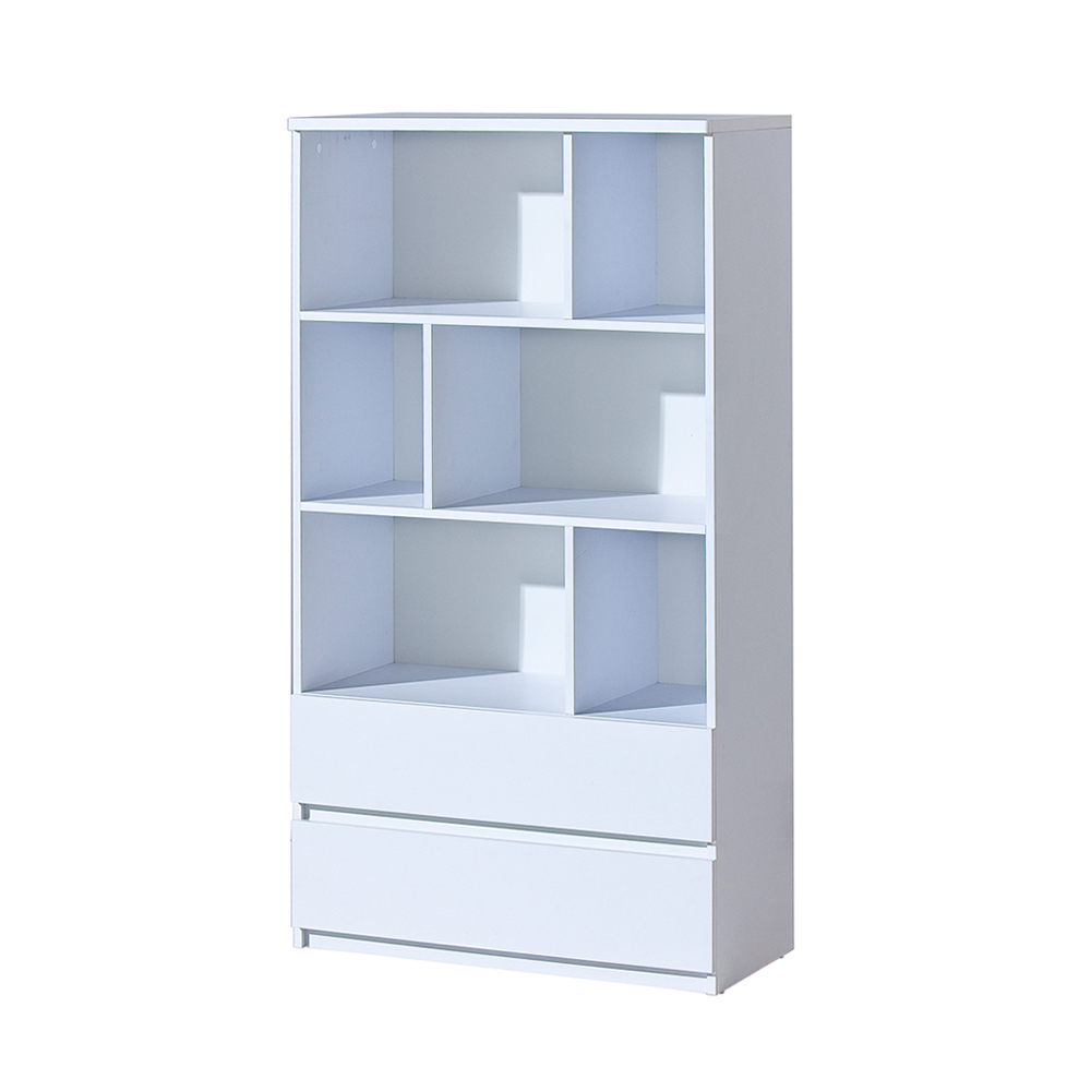 Regał otwarty Dobie z szufladami biały - zdjęcie 1