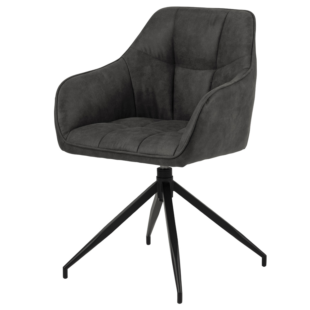 Krzesło tapicerowane obrotowe Hongor ciemny szary na czarnych nogach - zdjęcie 1