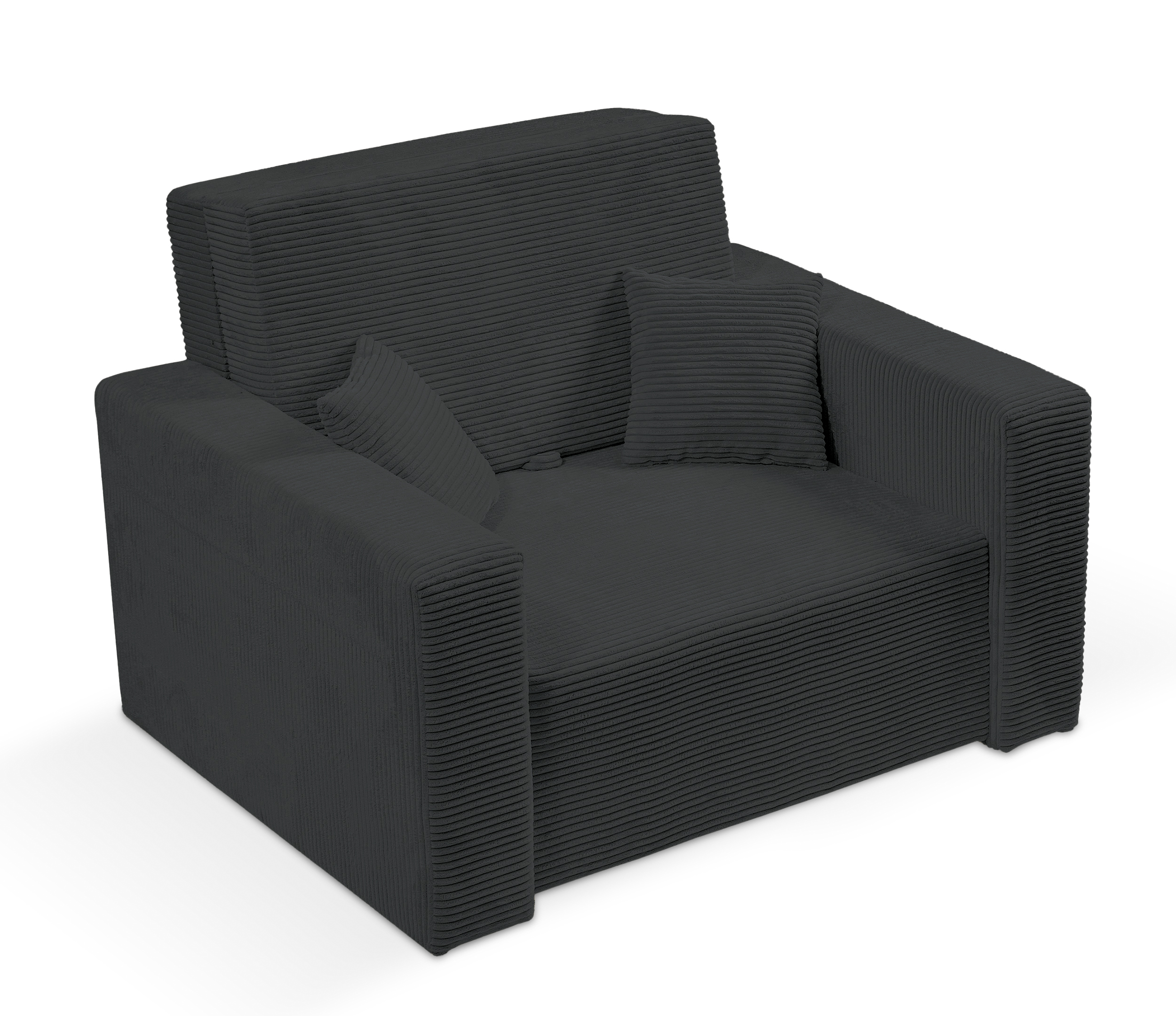 Amerykanka jednoosobowa Peroso ciemnoszara z pojemnikiem sztruks - zdjęcie 1