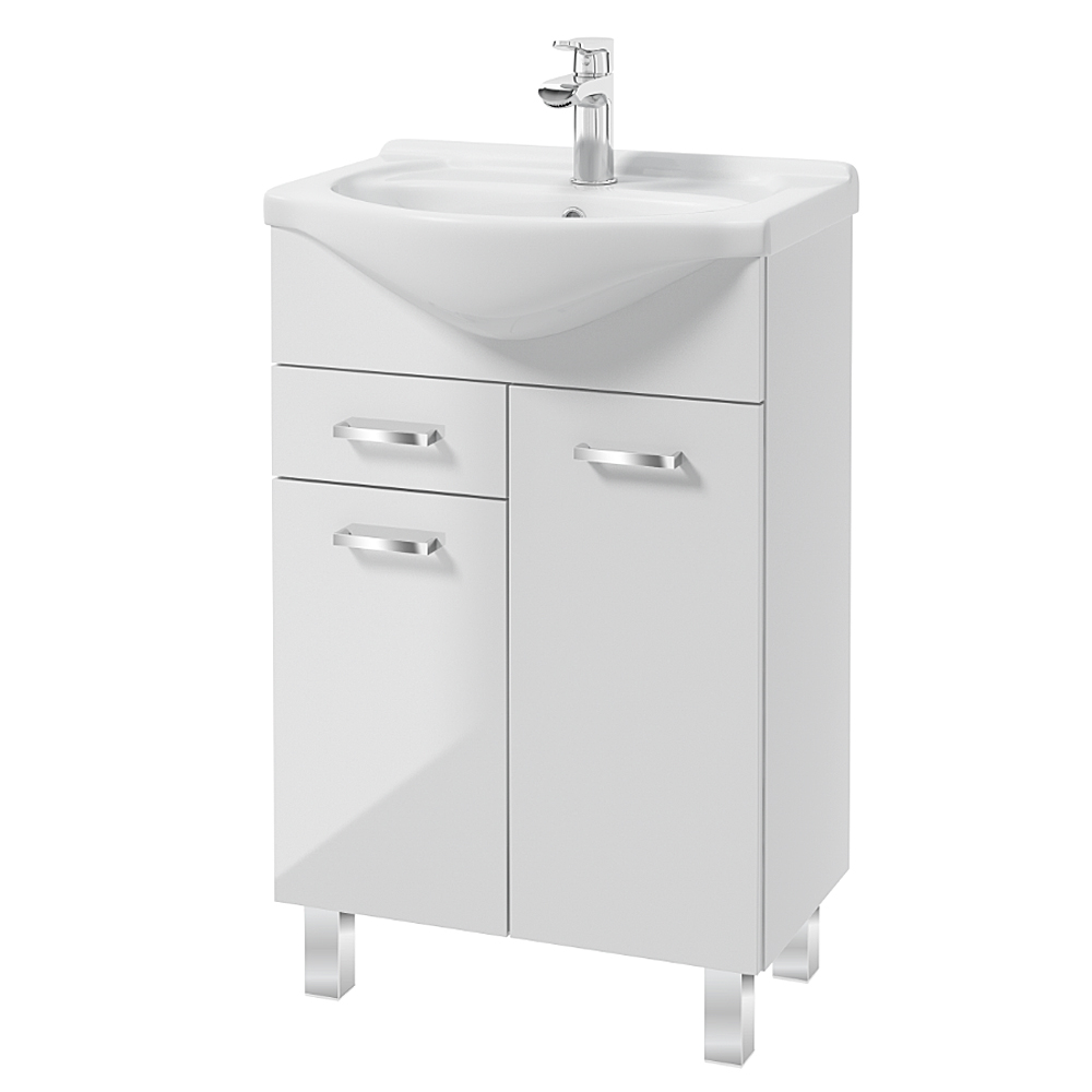 Szafka pod umywalkę Loope z umywalką biała 53x80 cm - zdjęcie 1