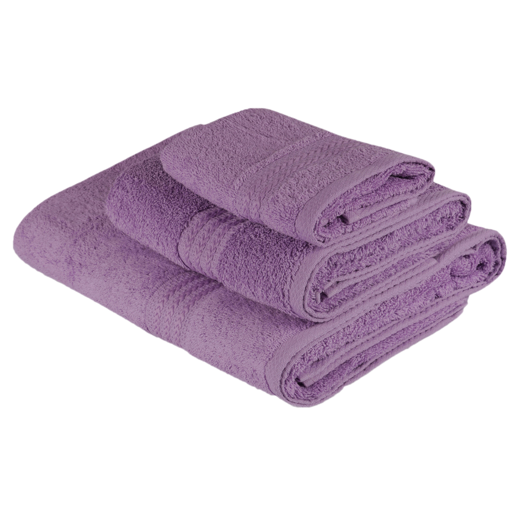 Zestaw trzech ręczników Bainrow liliowy - zdjęcie 1