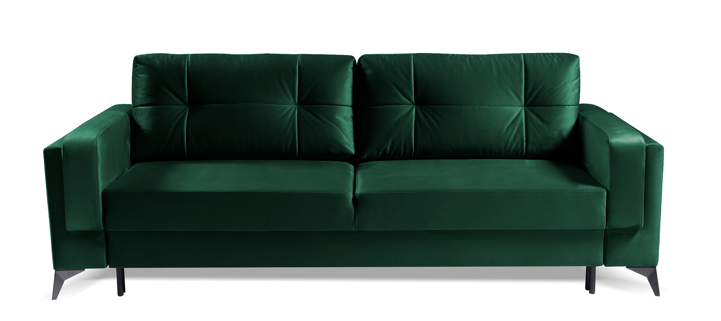 Kanapa rozkładana trzyosobowa Kontiala z pojemnikiem zielona - zdjęcie 1