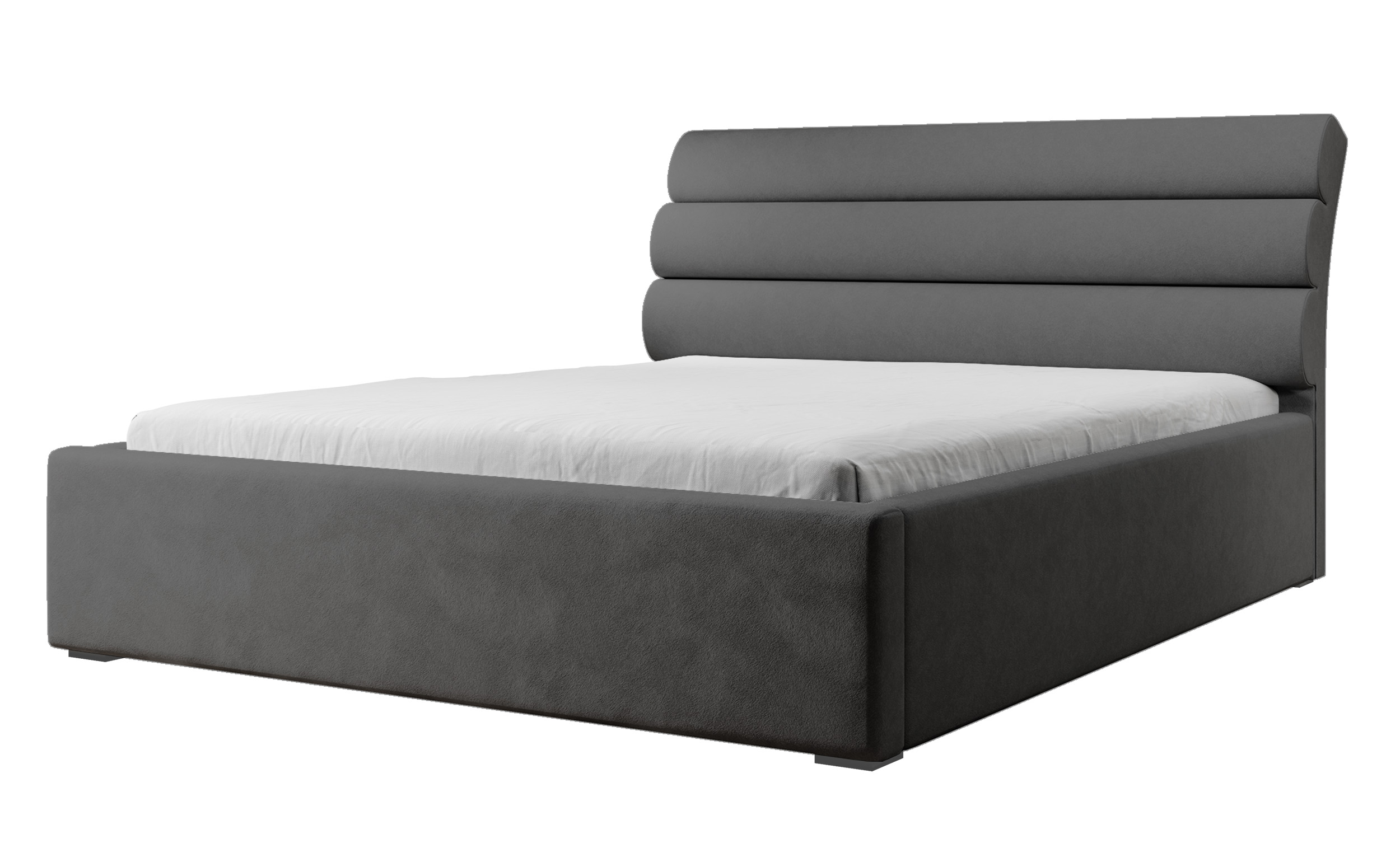 Łóżko tapicerowane 160x200 cm Havneby z pojemnikiem hydrofobowe ciemnoszare - zdjęcie 1