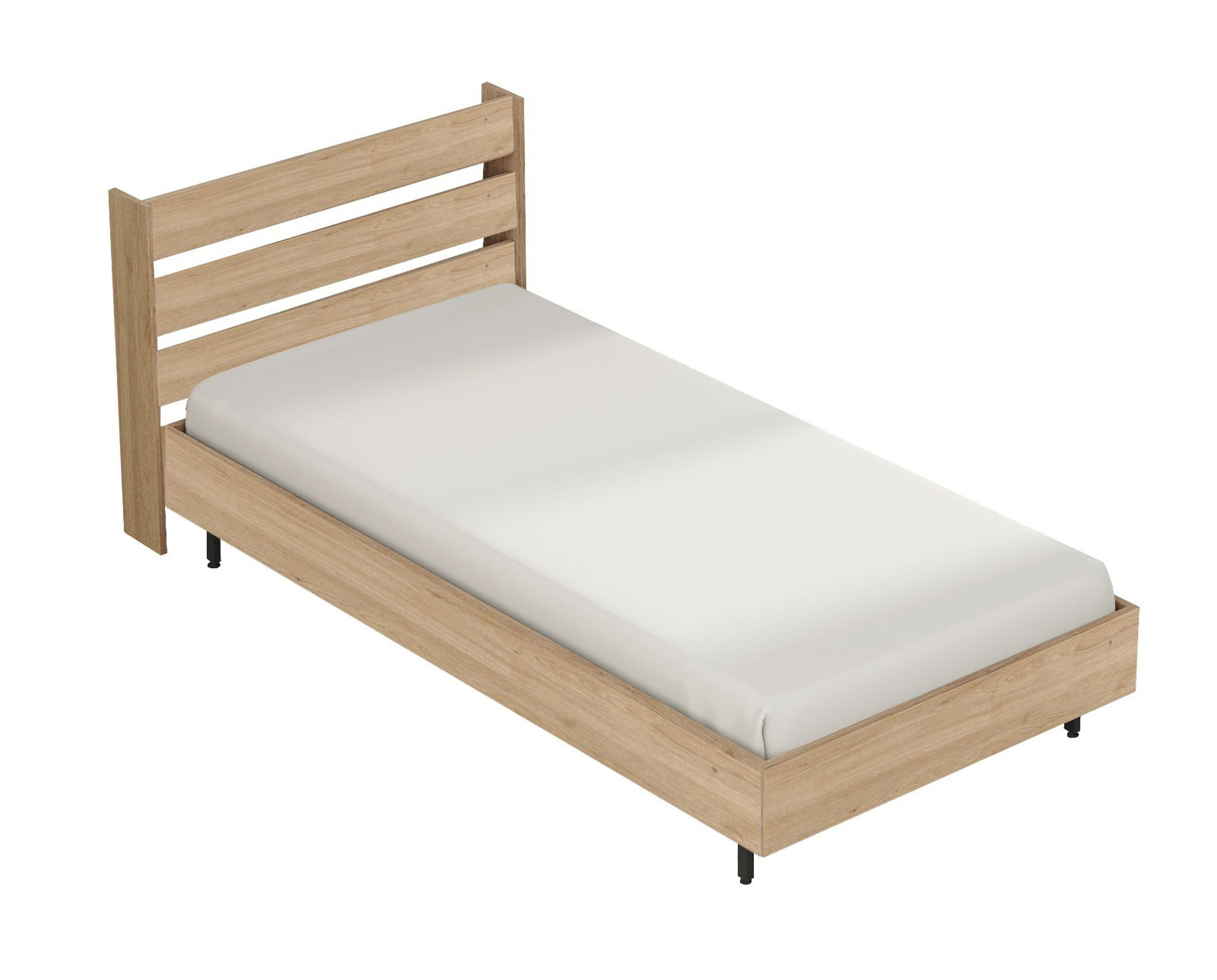 Łóżko jednoosobowe Plunism jasnobrązowe - zdjęcie 1