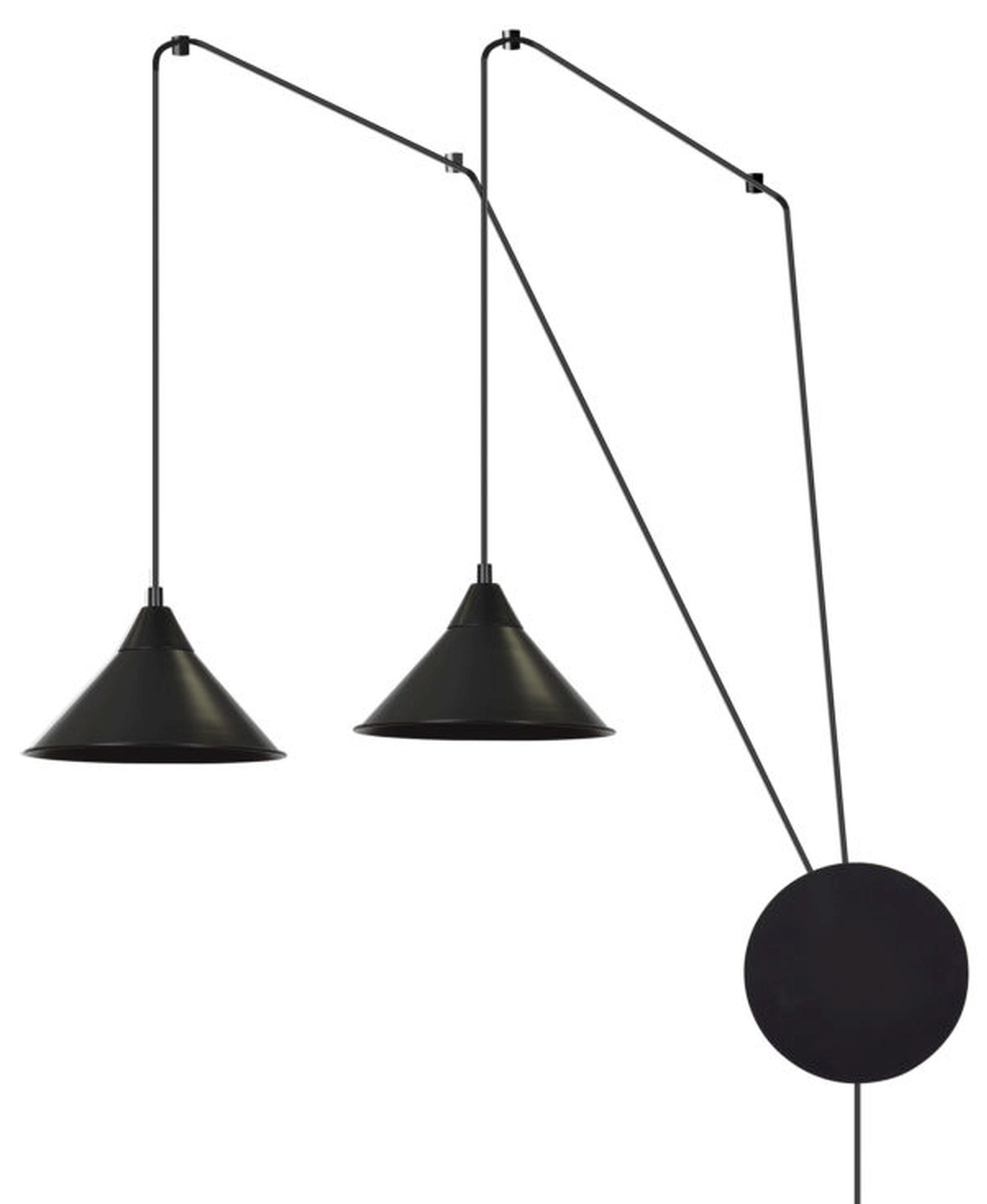 Lampa wisząca Banessy na wysięgniku czarna x2 - zdjęcie 1