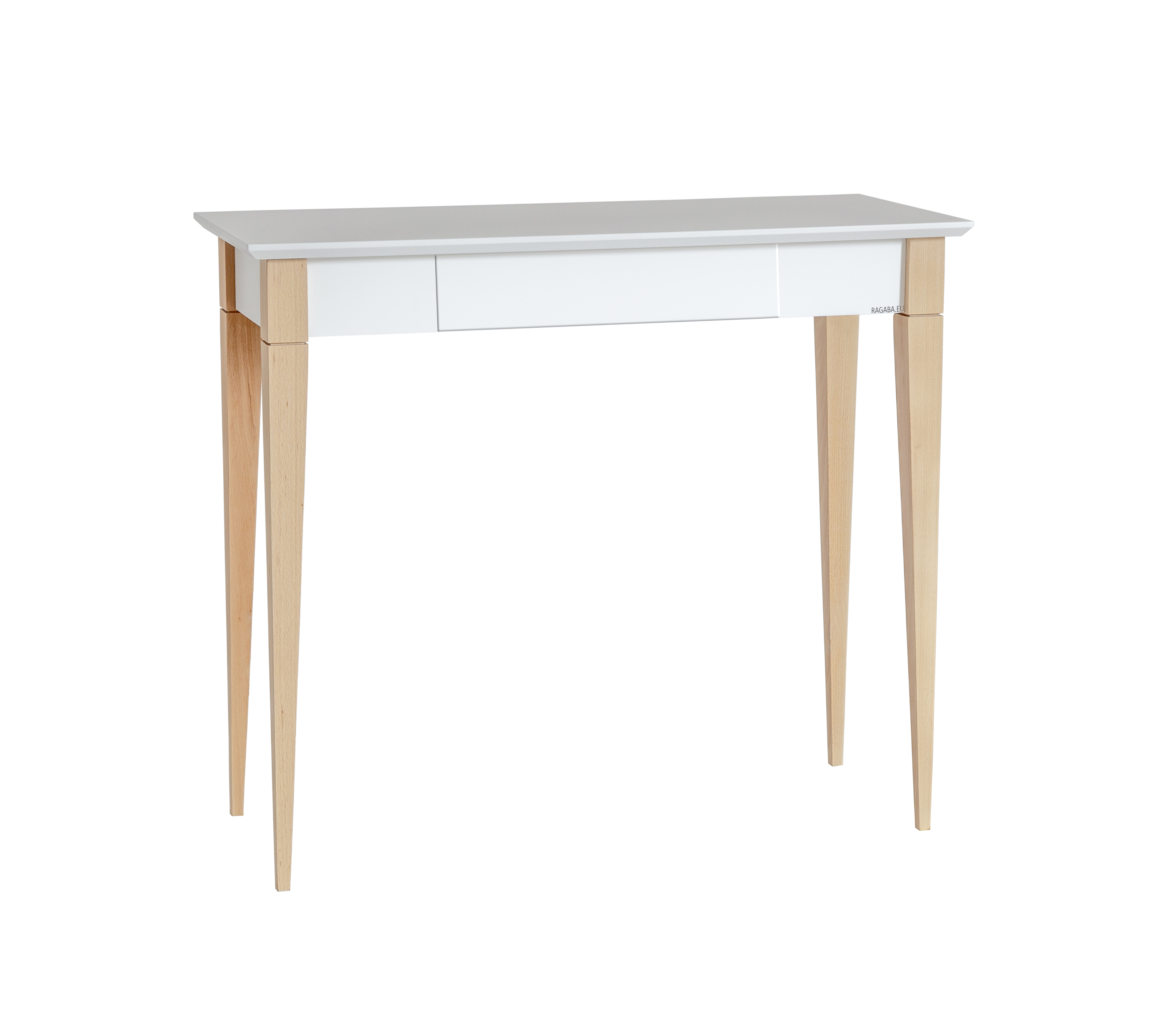 Biurko drewniane Mimo 105x40 cm z szufladą Biały - zdjęcie 1