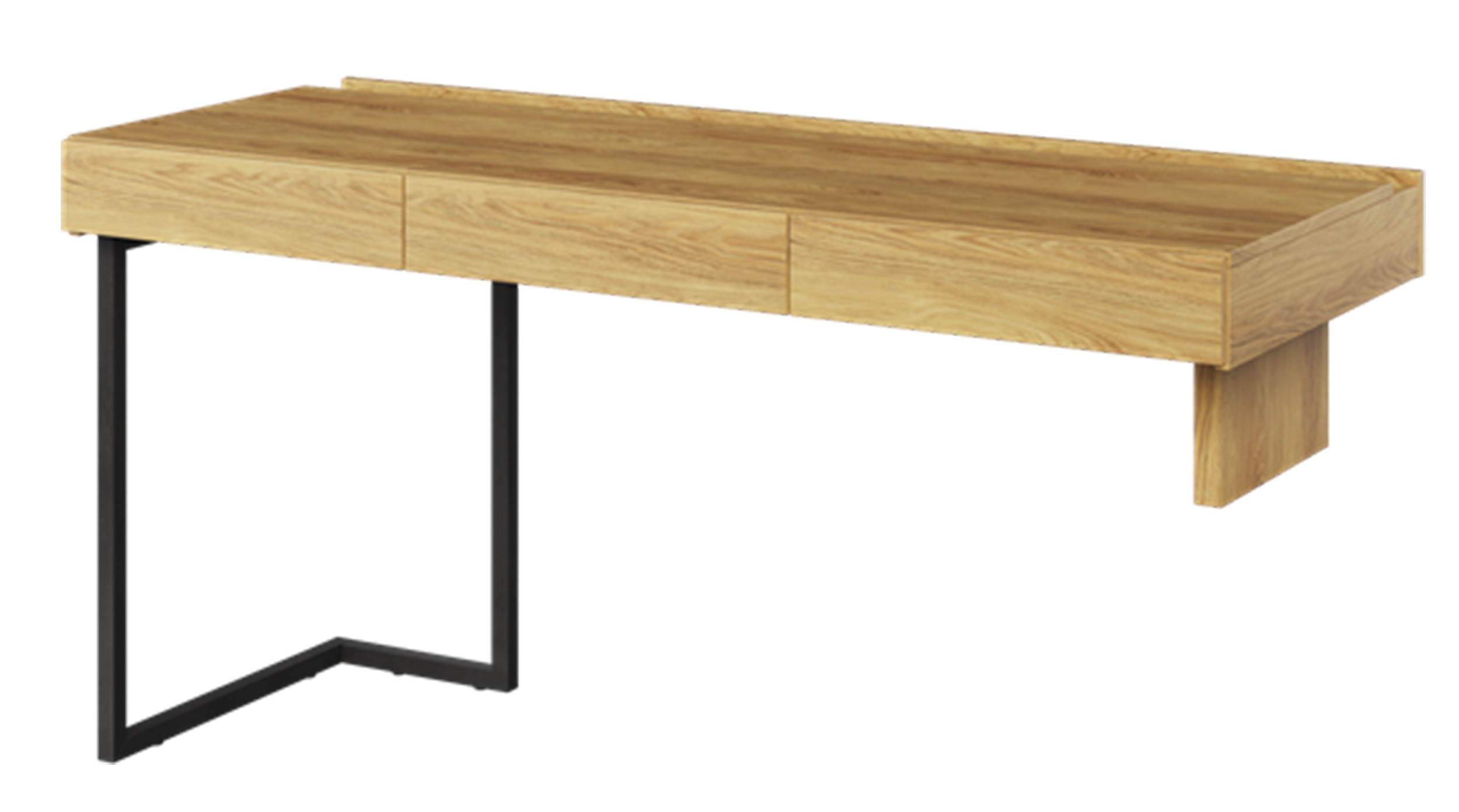 Biurko narożne Teen Flex prawe/lewe z szufladami 150 cm Hikora naturalna / raw steel - zdjęcie 1