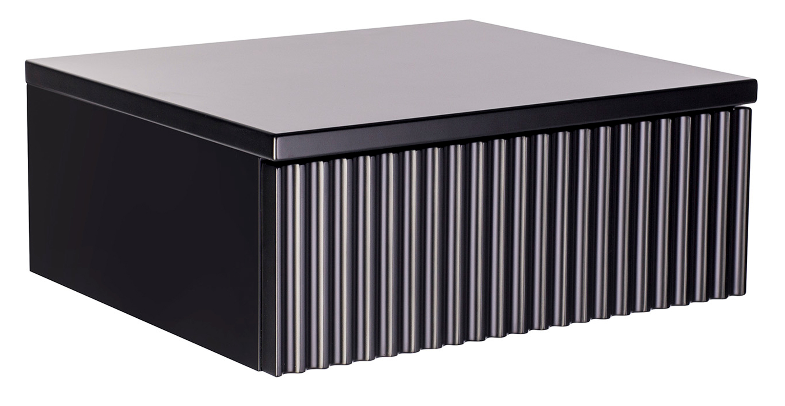 Szafka nocna Lonidos 40 cm wisząca czarna lamele - zdjęcie 1