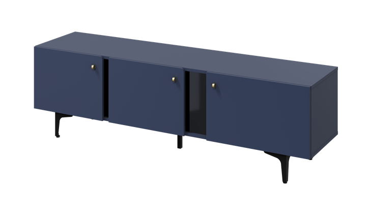 Szafka RTV Colours trzydrzwiowa 165 cm granatowa - zdjęcie 1