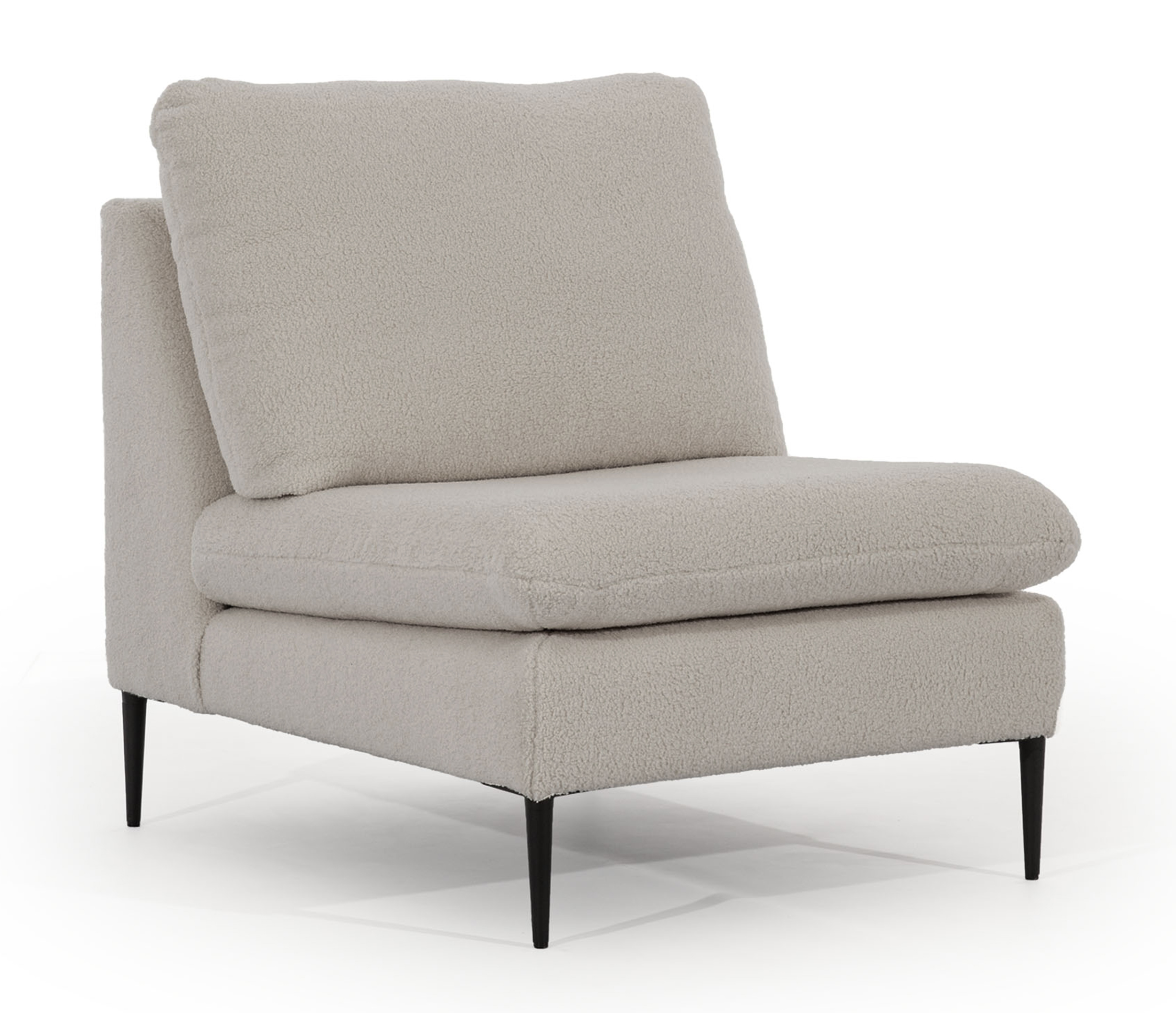 Fotel kubełkowy Mensanello ciemnobeżowy w tkaninie boucle - zdjęcie 1