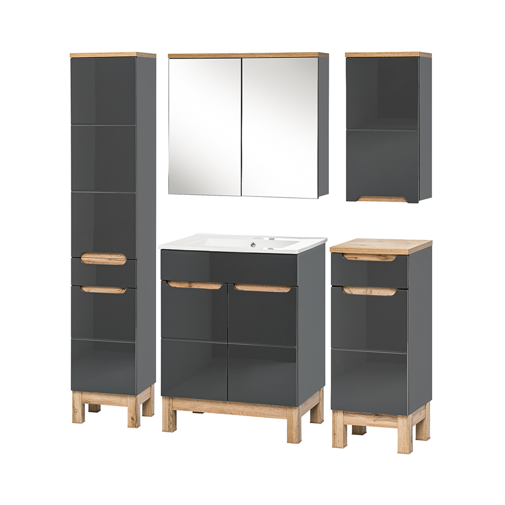 Zestaw mebli łazienkowych Jakkarta grafitowy - zdjęcie 1