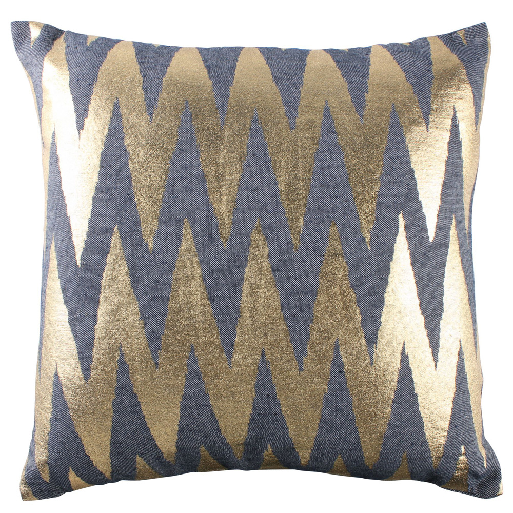 Poduszka Euris 45x45 cm grafitowa ze złotym nadrukiem - zdjęcie 1