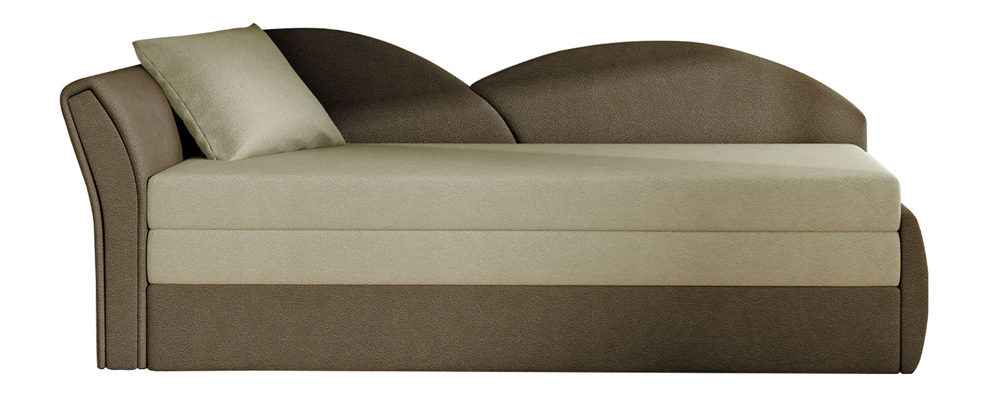 Kanapa rozkładana Adel z pojemnikiem beżowa / brązowa lewostronna - zdjęcie 1