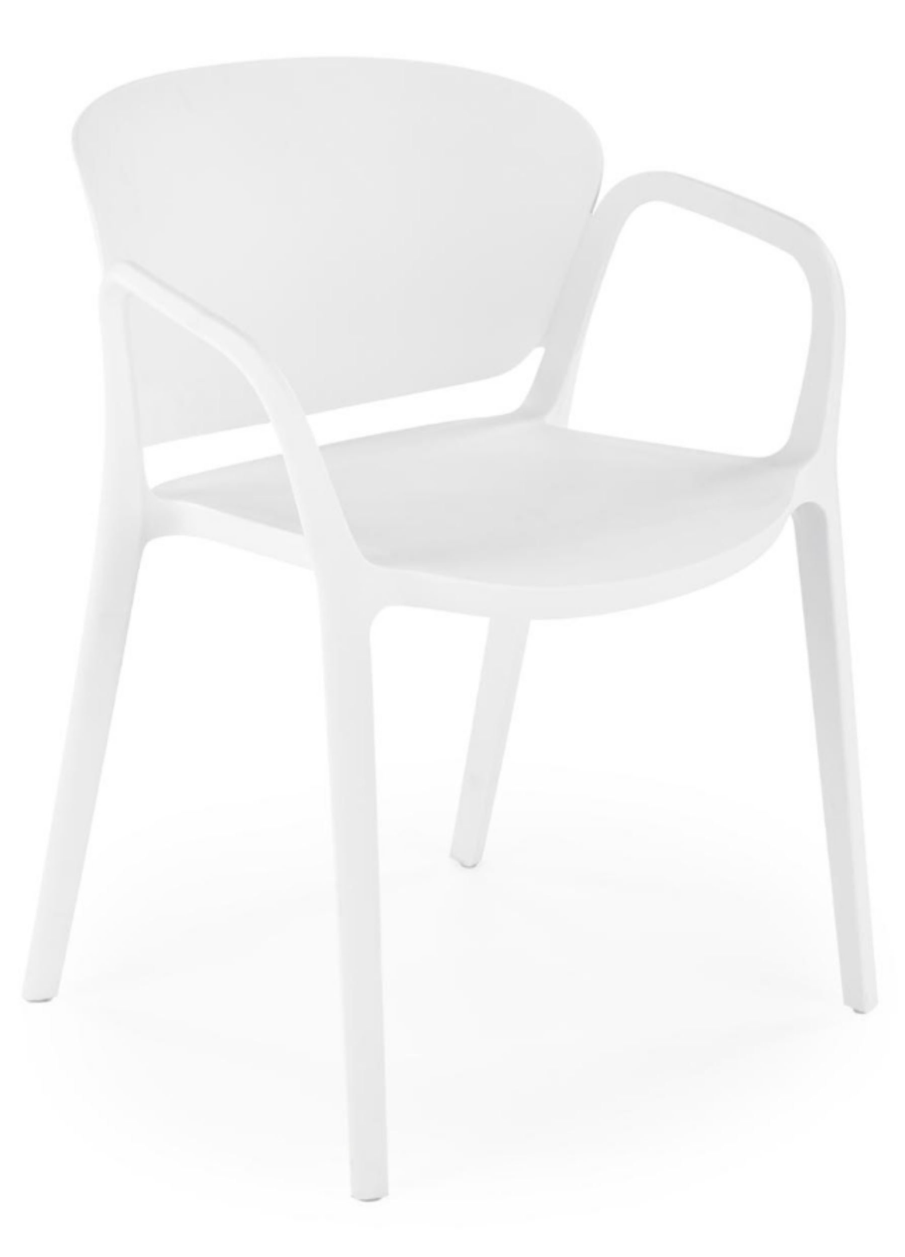 Krzesło z tworzywa Nionine z podłokietnikami białe - zdjęcie 1