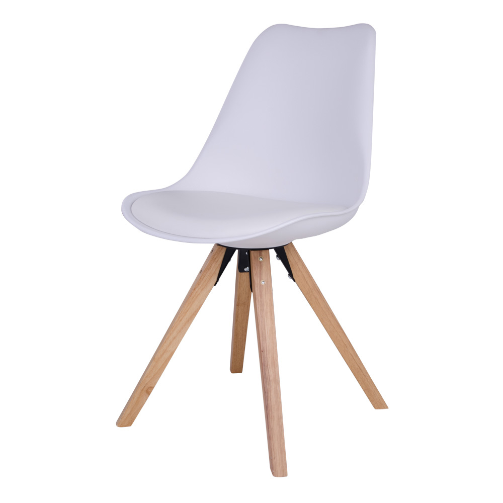 Krzesło Umbreta białe na drewnianej podstawie - zdjęcie 1