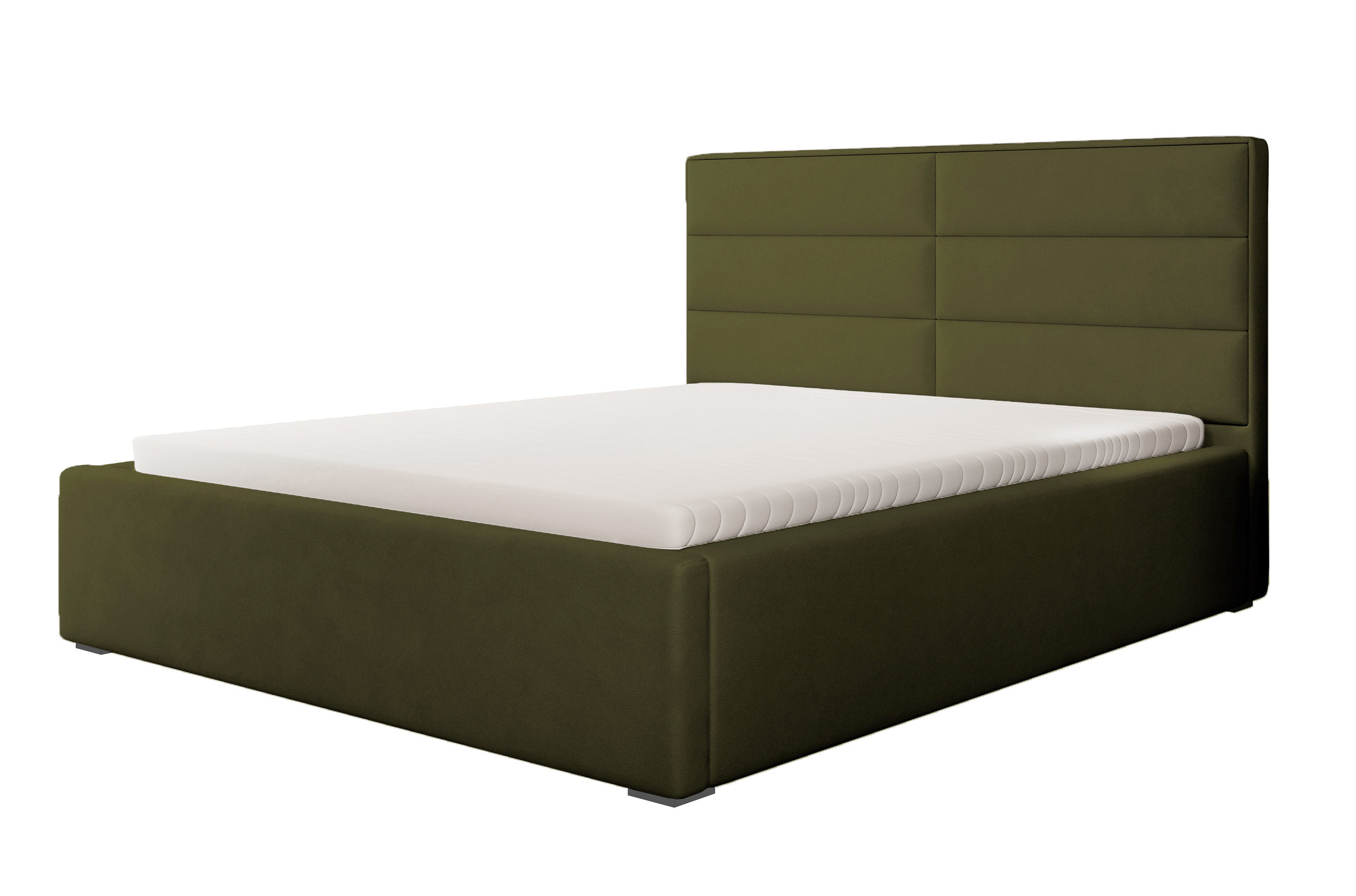 Łóżko tapicerowane 140x200 cm Valdamone hydrofobowe oliwkowe - zdjęcie 1
