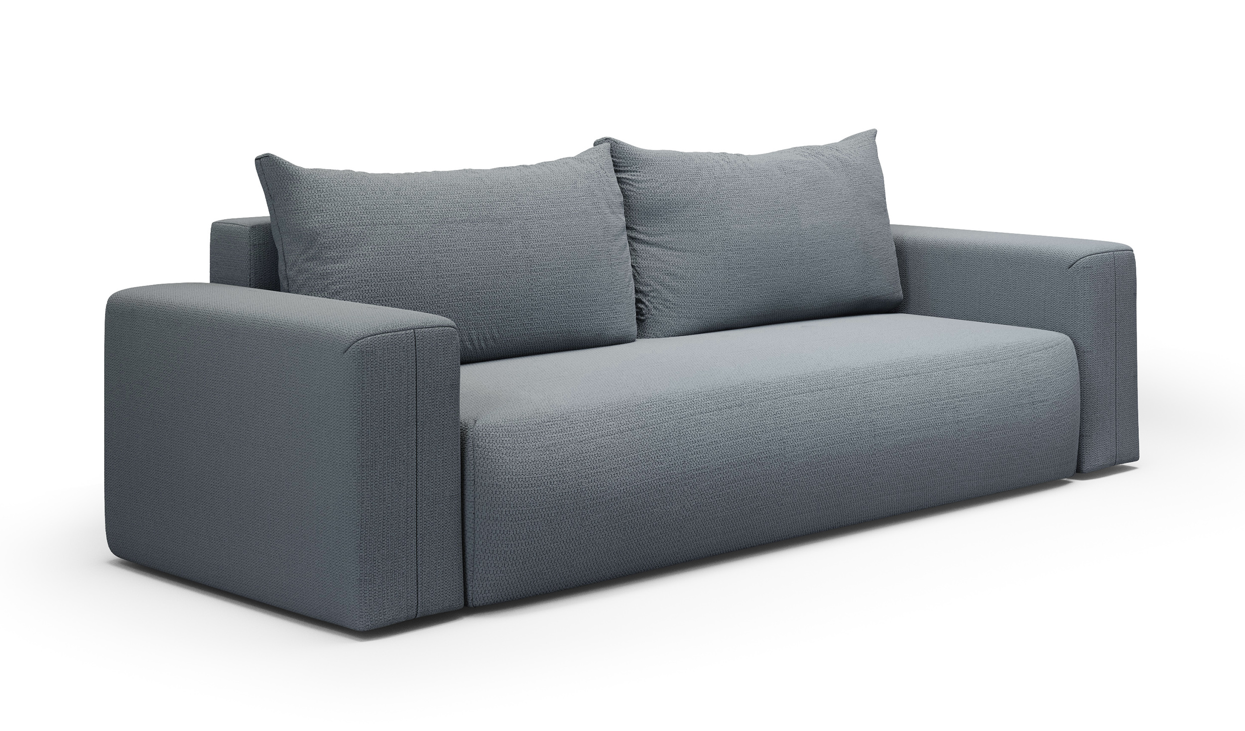 Kanapa rozkładana trzyosobowa Lummi z pojemnikiem szara szenil hydrofobowy - zdjęcie 1