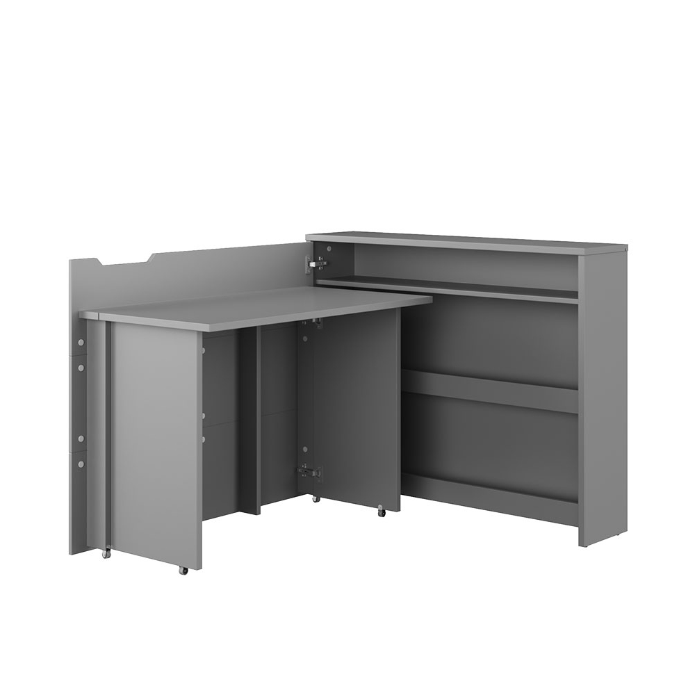 Biurko zamykane WORK CONCEPT 115x27 cm szare lewostronne - zdjęcie 1