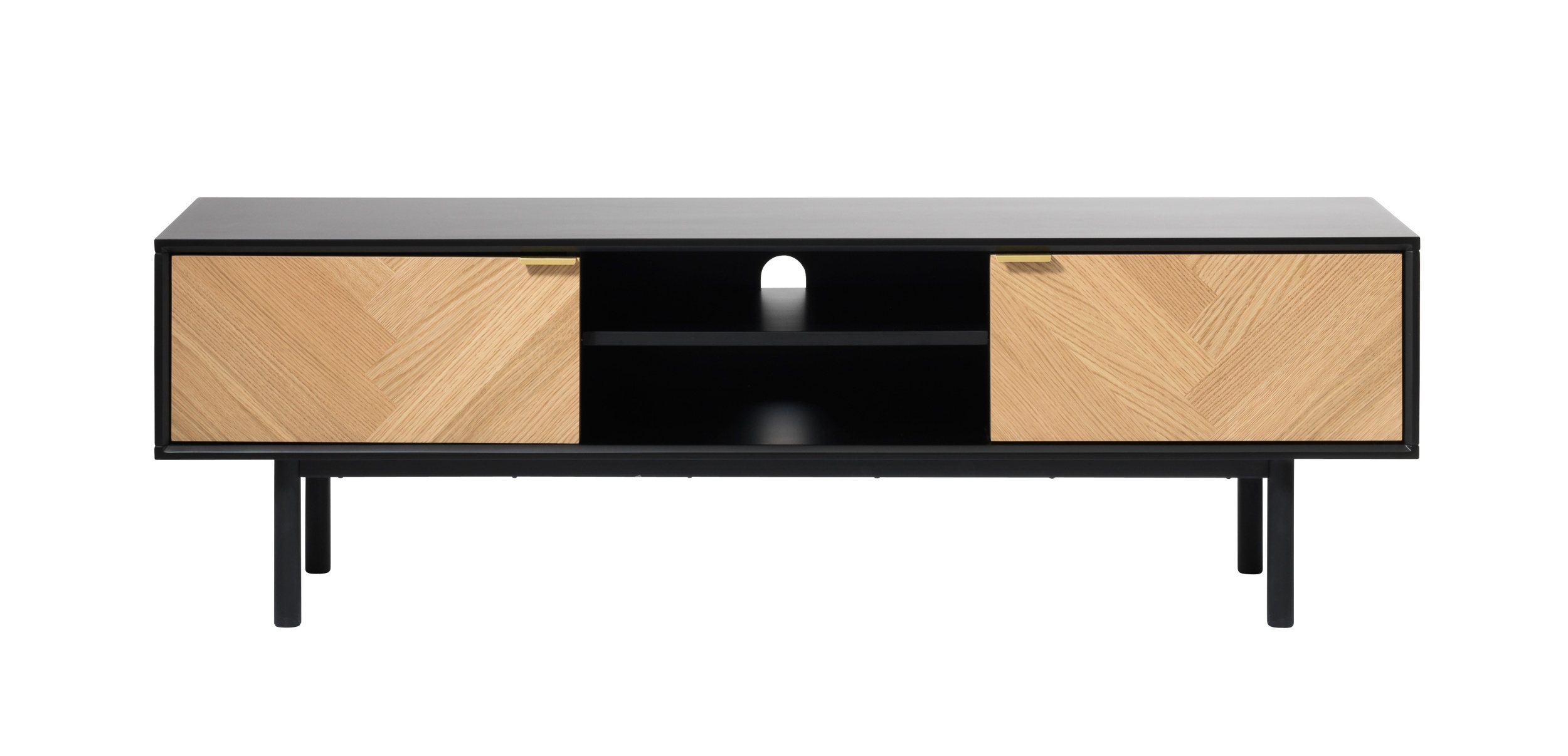 Szafka RTV Frieve 160 cm jodełka dąb - zdjęcie 1