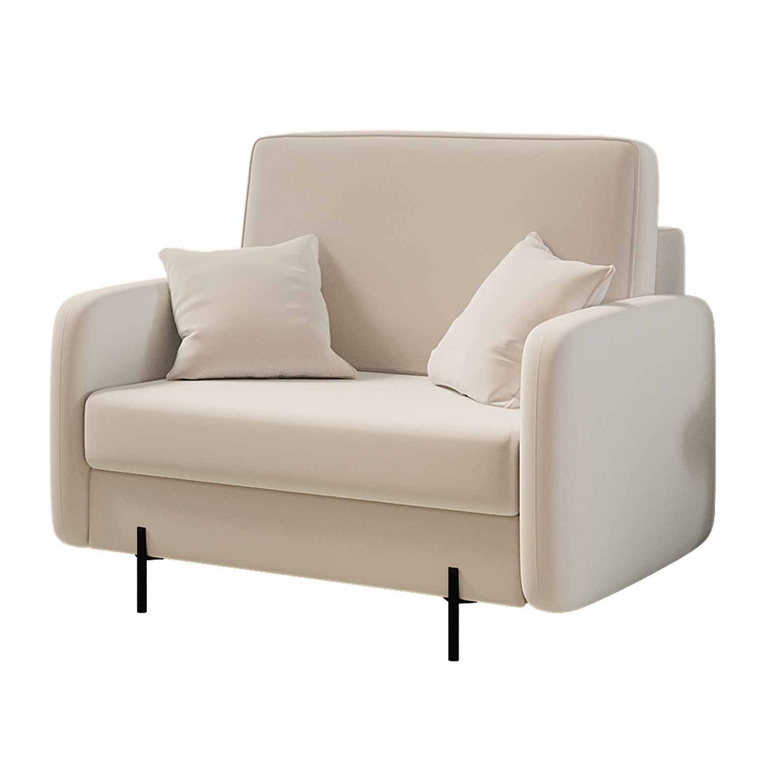 Fotel kubełkowy Solferina beżowy welur - zdjęcie 1