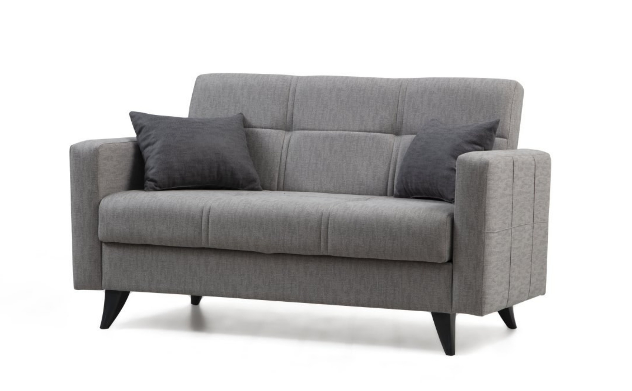 Kanapa dwuosobowa Desizes z podłokietnikami szara - zdjęcie 1