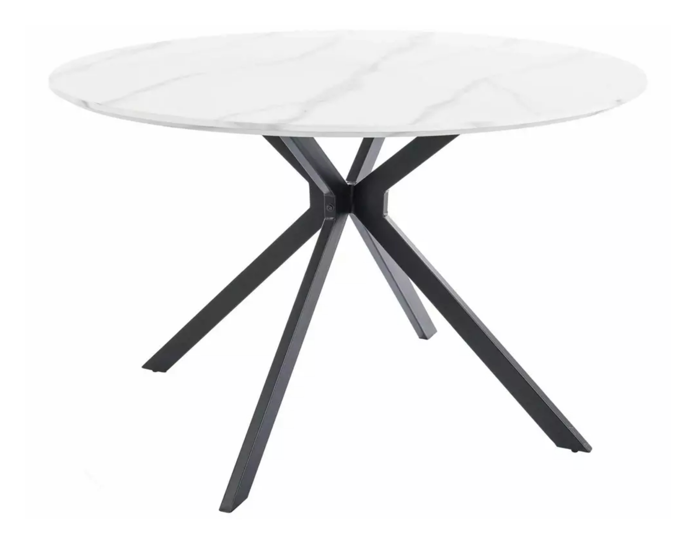 Stół do jadalni Aster okrągły średnica 120 cm biały marmur